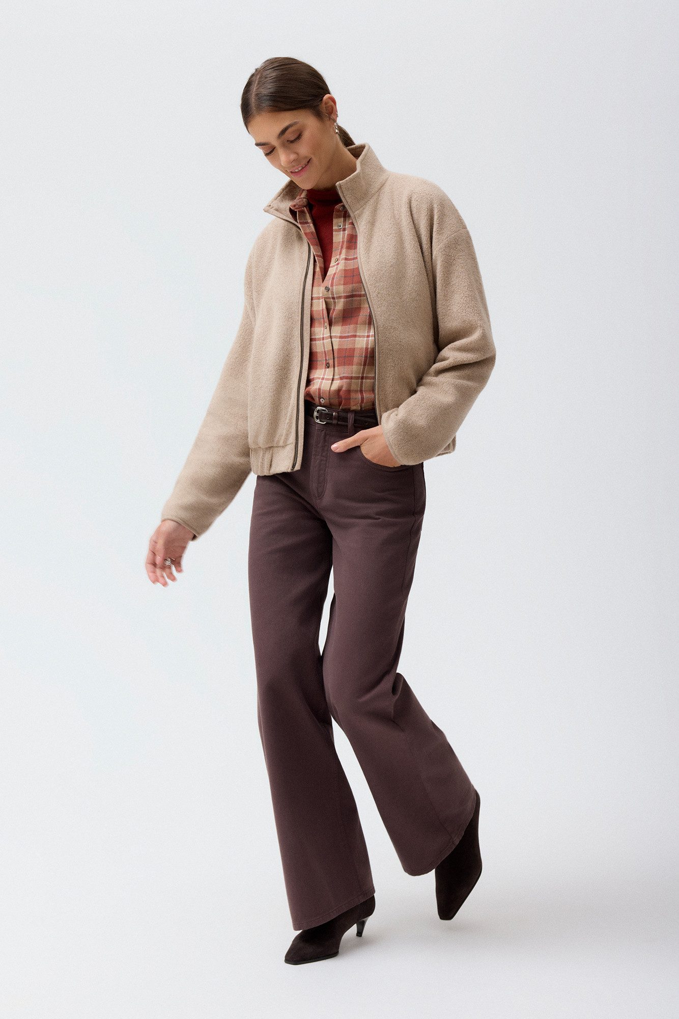 People Wear Organic Fleecejacke Beige Mélange GOTS zertifiziert – Bild 5 von 5