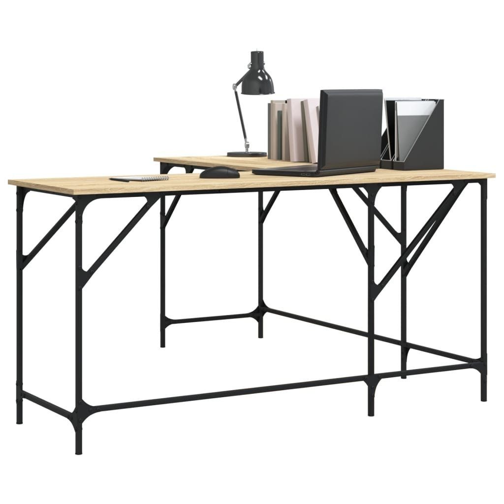 vidaXL Schreibtisch Schreibtisch Sonoma Eiche 149x149x75 cm Spanplatte