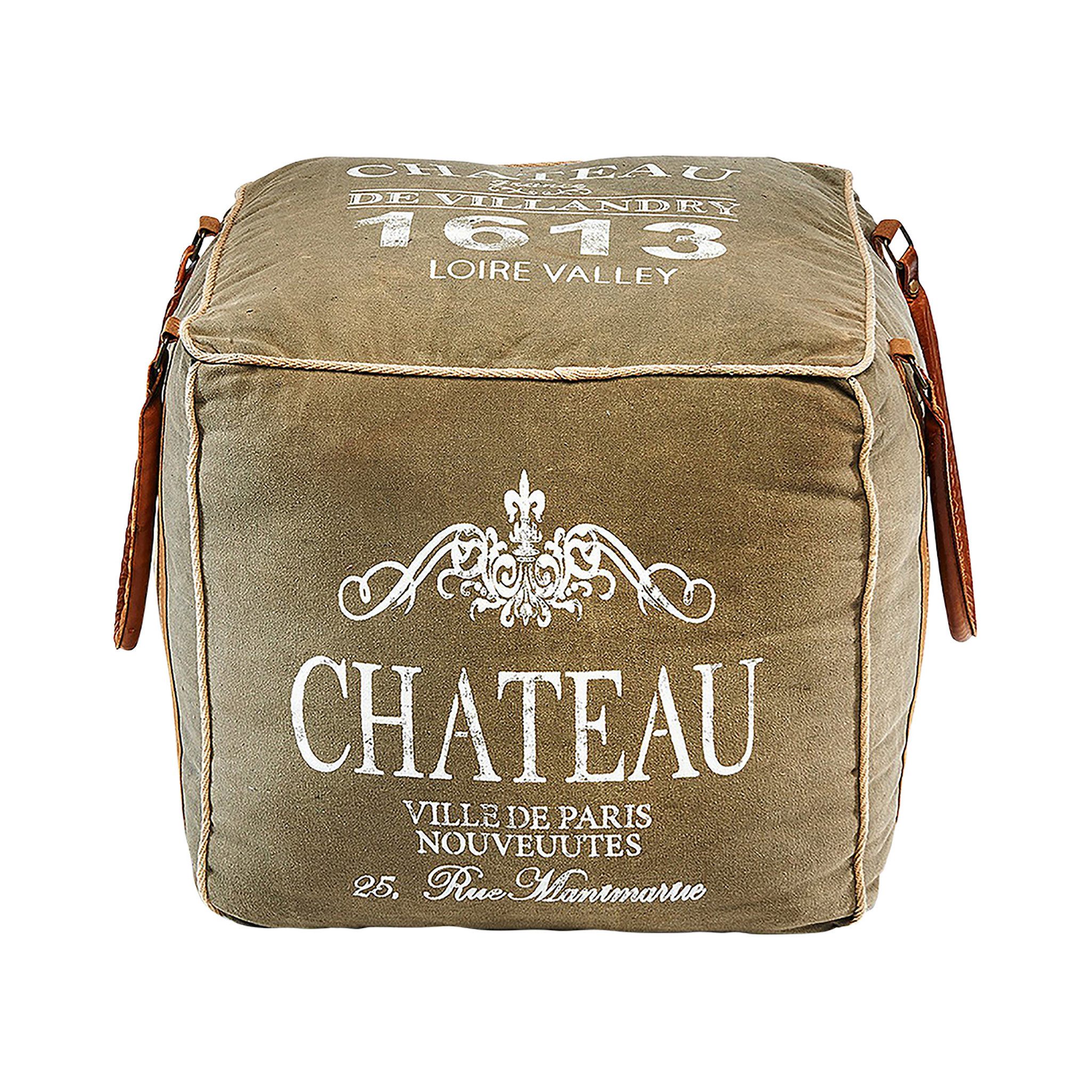 Kobolo Sitzwürfel Sitzpouf CHATEAU aus Canvas mit Applikationen (1 Stück, b günstig online kaufen