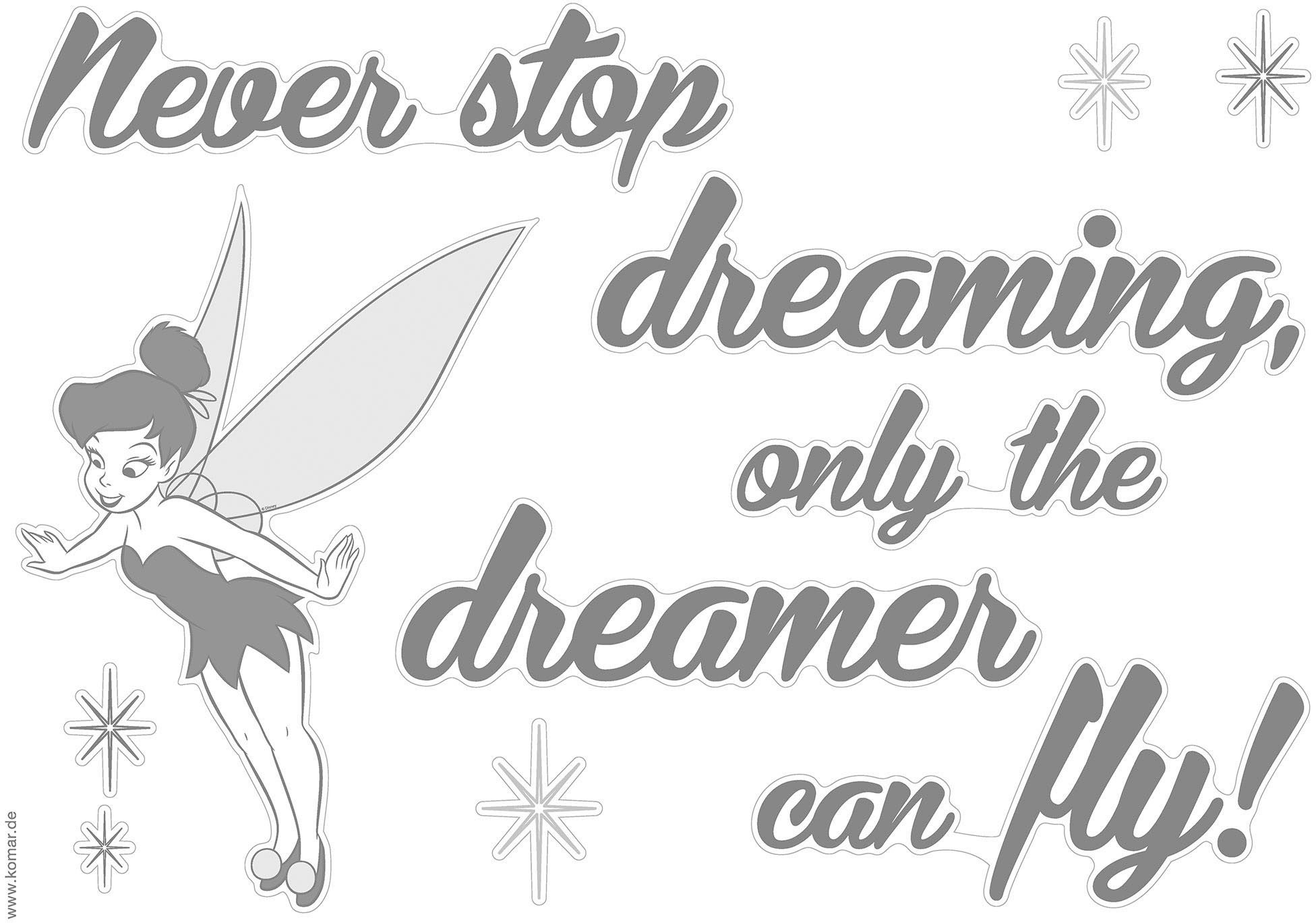 Komar Wandtattoo Disney Never stop dreaming - Größe 50 x 70 cm (11 St), Künstler: Komar, selbstklebend, Wandsticker, Kinderzimmer