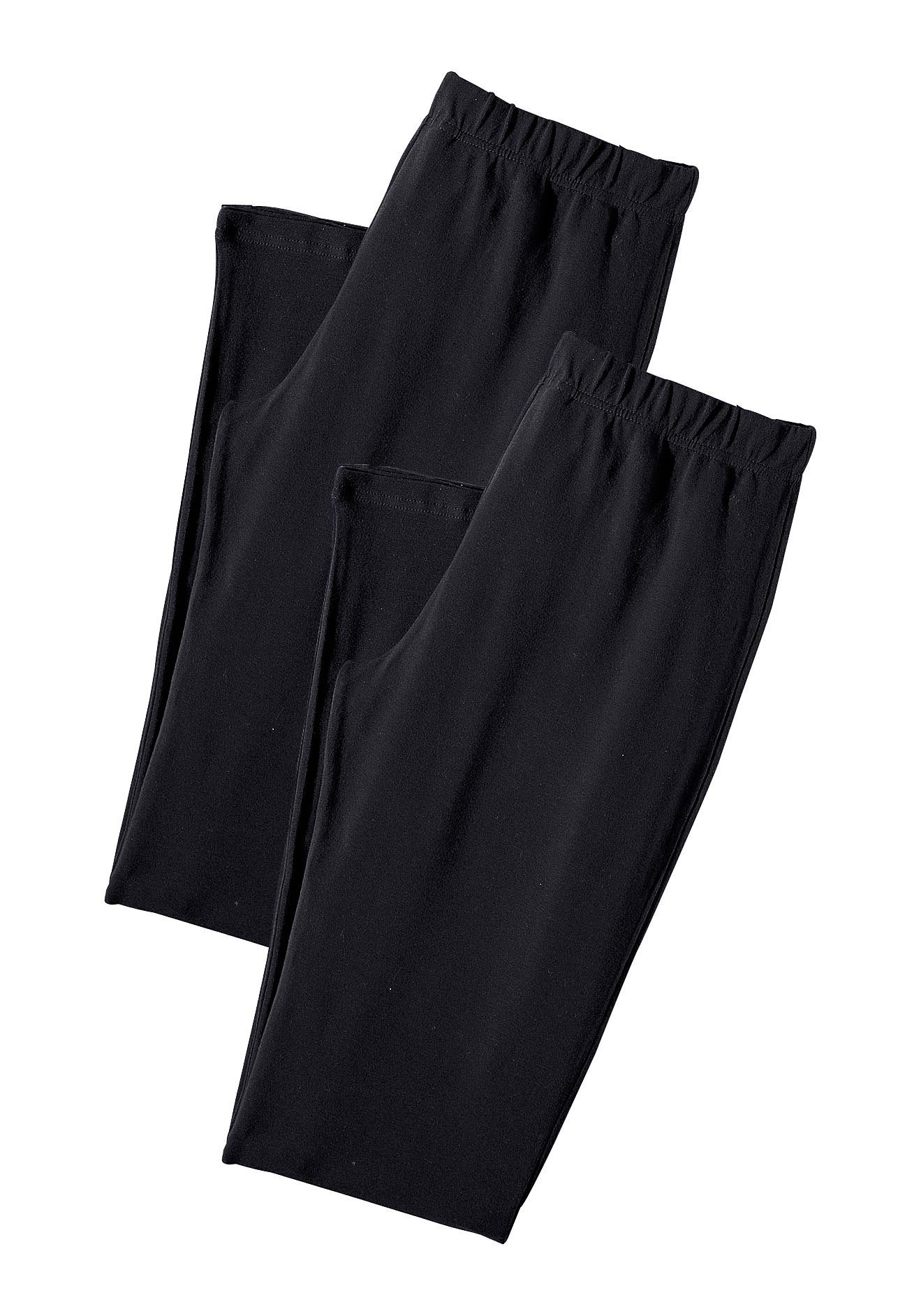 schwarz vivance active mit Gummibund, (2er-Pack) Loungewear Leggings