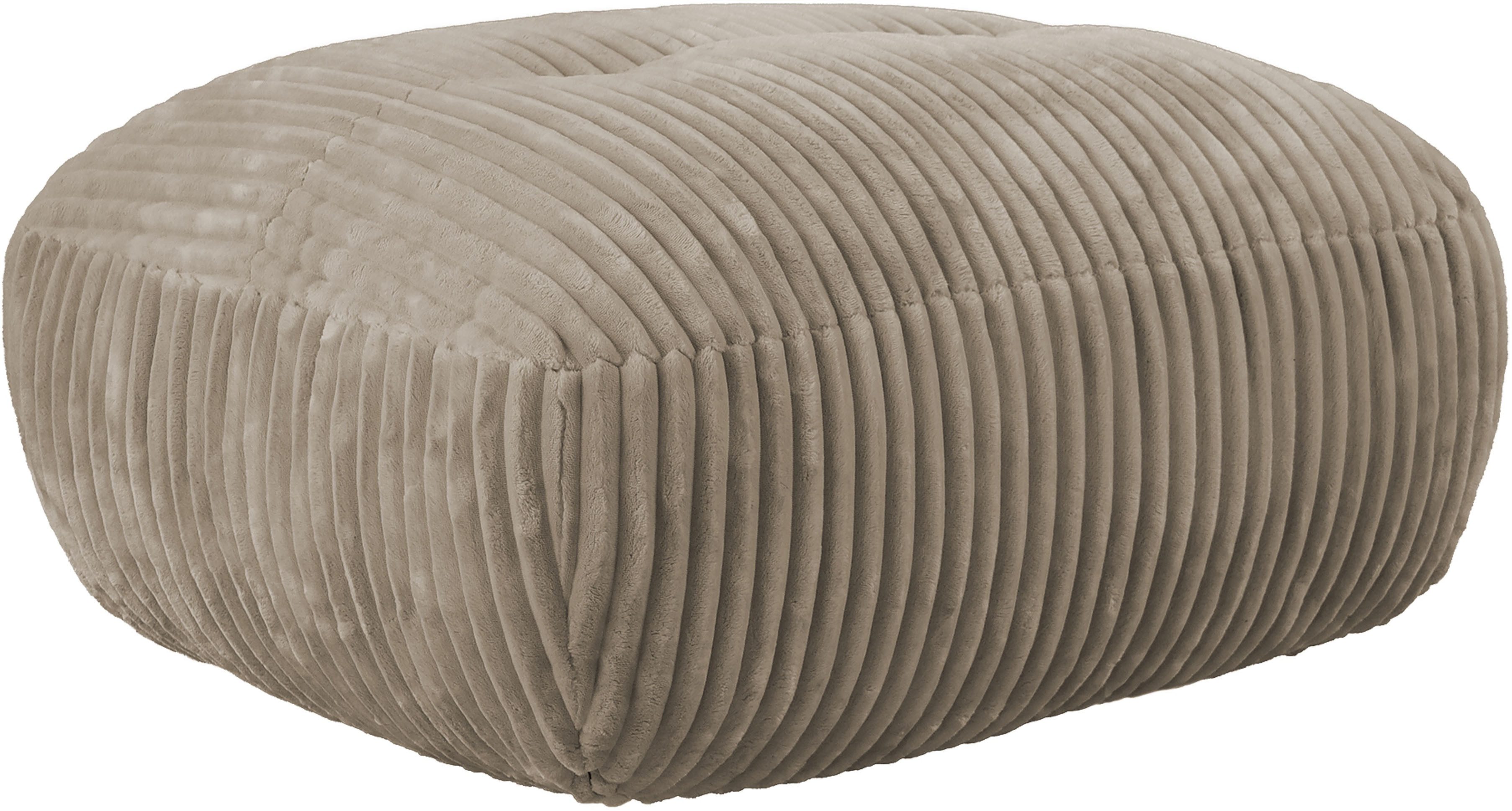 TRENDMANUFAKTUR Hocker Be Fluffy: Weicher Breitcord Bezugsstoff, perfekte Ergänzung zur Serie, Polsterhocker mit softem Sitzkomfort, moderner breiter Kedernaht