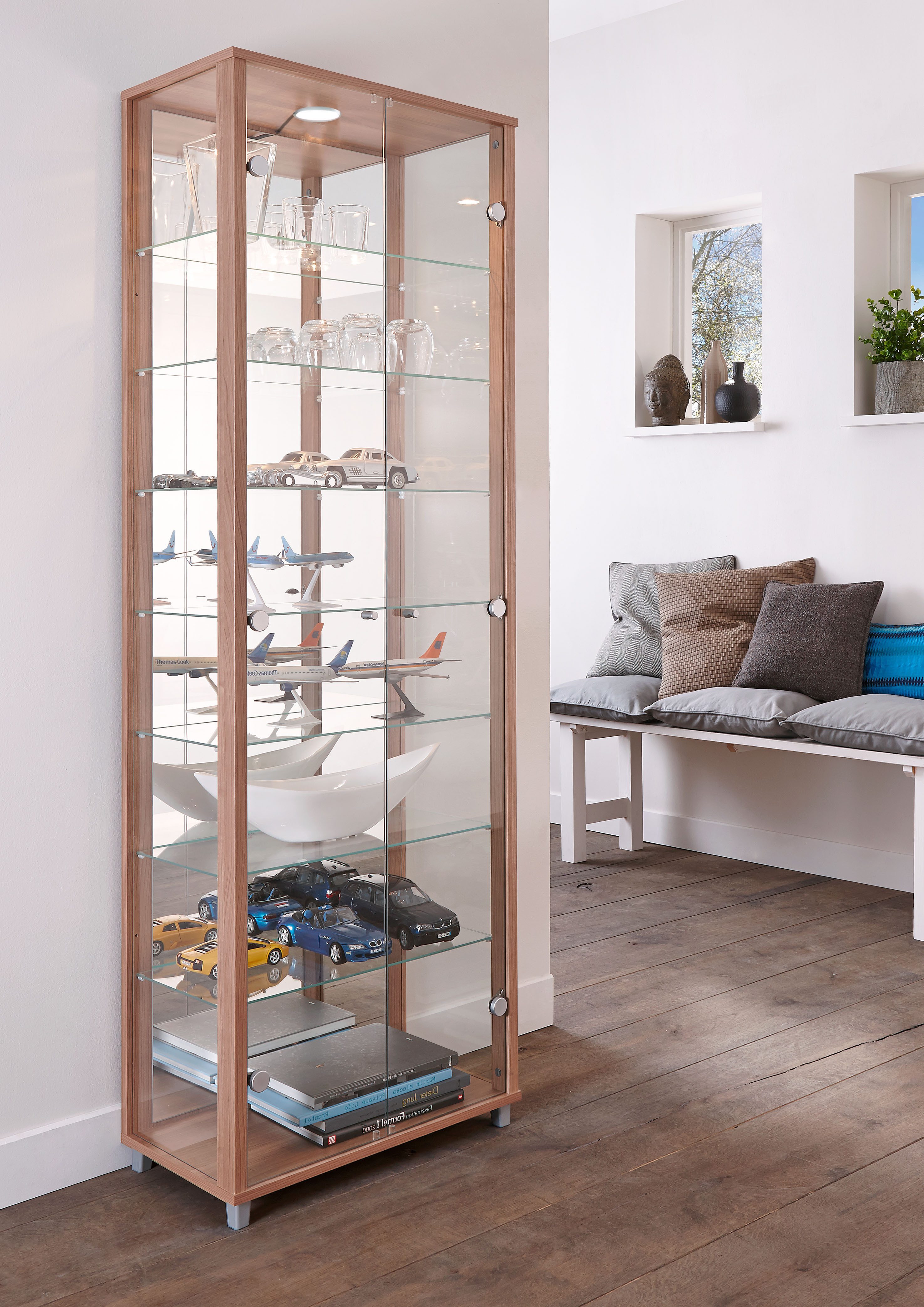 fif möbel Vitrine OPTIMA Standvitrine/Glasvitrine 2x Glastür,perfekt für Sa günstig online kaufen