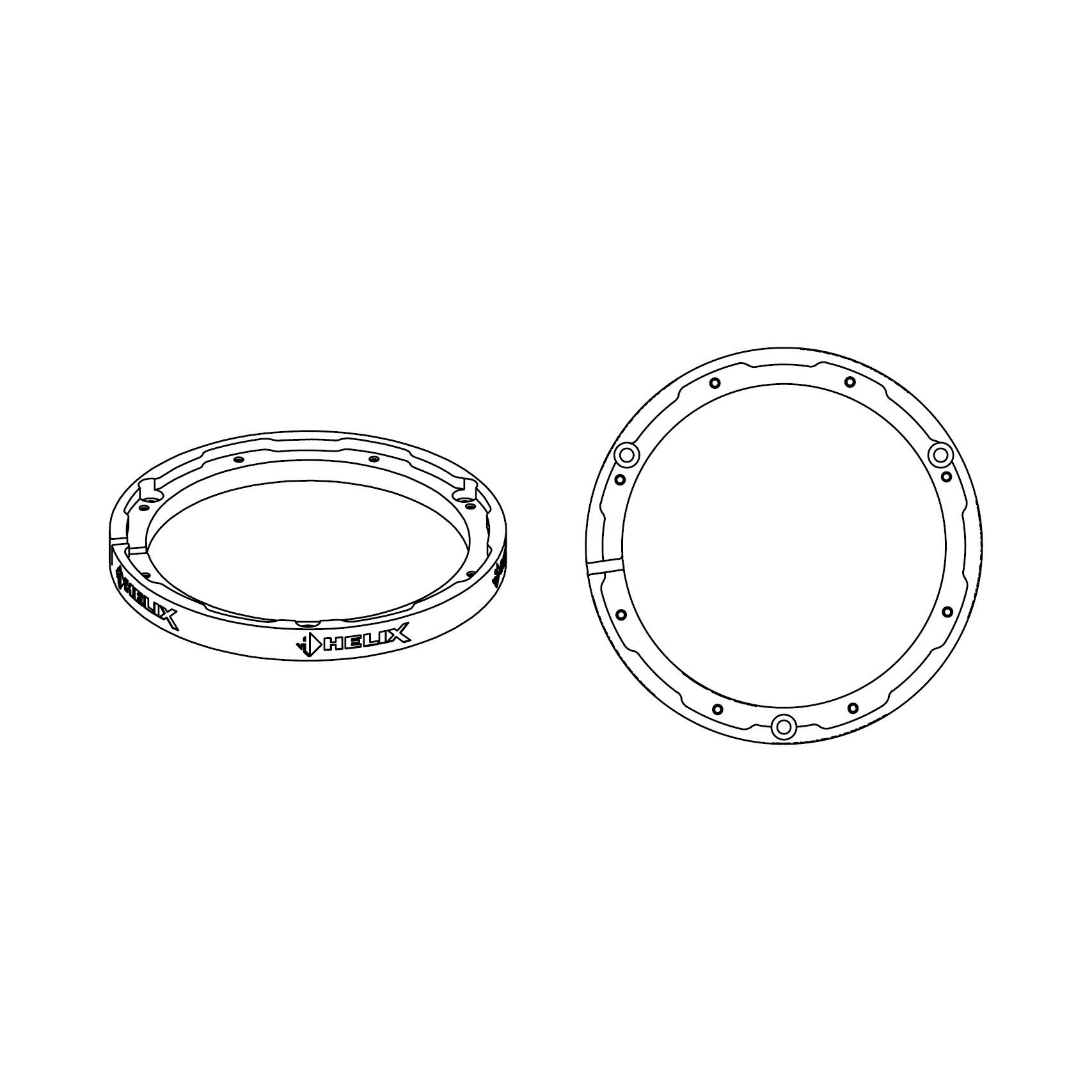 Helix CFMK165 PSA.1 (FDM) FlexMount165 Adapterringe für Peugeot und Citroen Auto-Lautsprecher