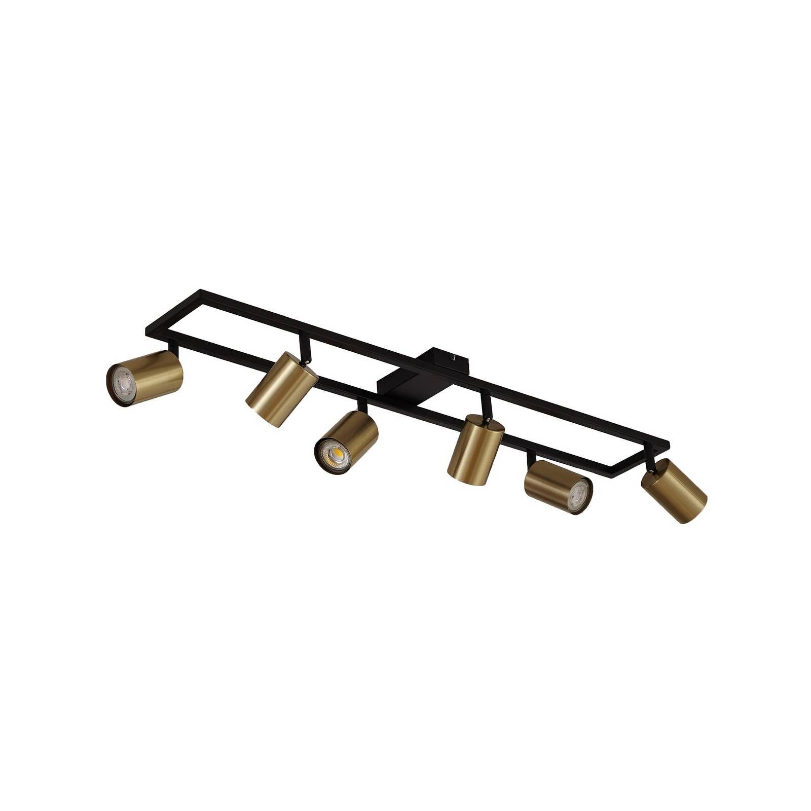 Lindby Deckenstrahler Bravius, Metall, Schwarz IP20, 6 x 10 W LED