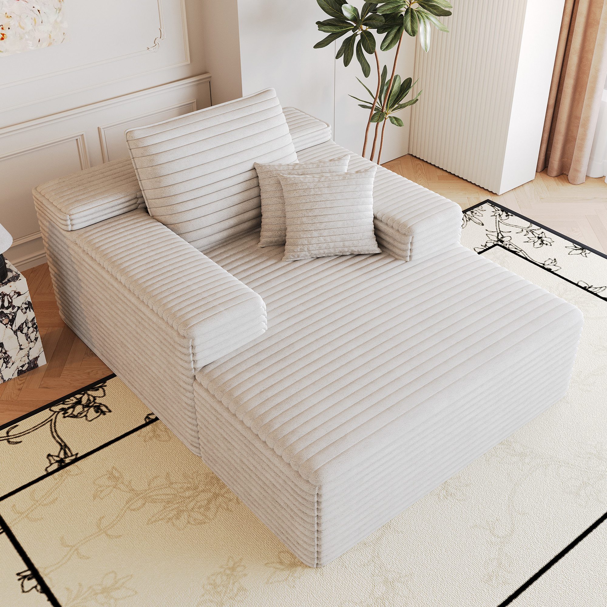 GLP Chaiselongue Cordsofa 115x159 cm, Boneless, ohne Montage, Einzelstück, XXL-Loungekomfort mit Cordbezug, tiefem Sitz und 2 Rückenkissen