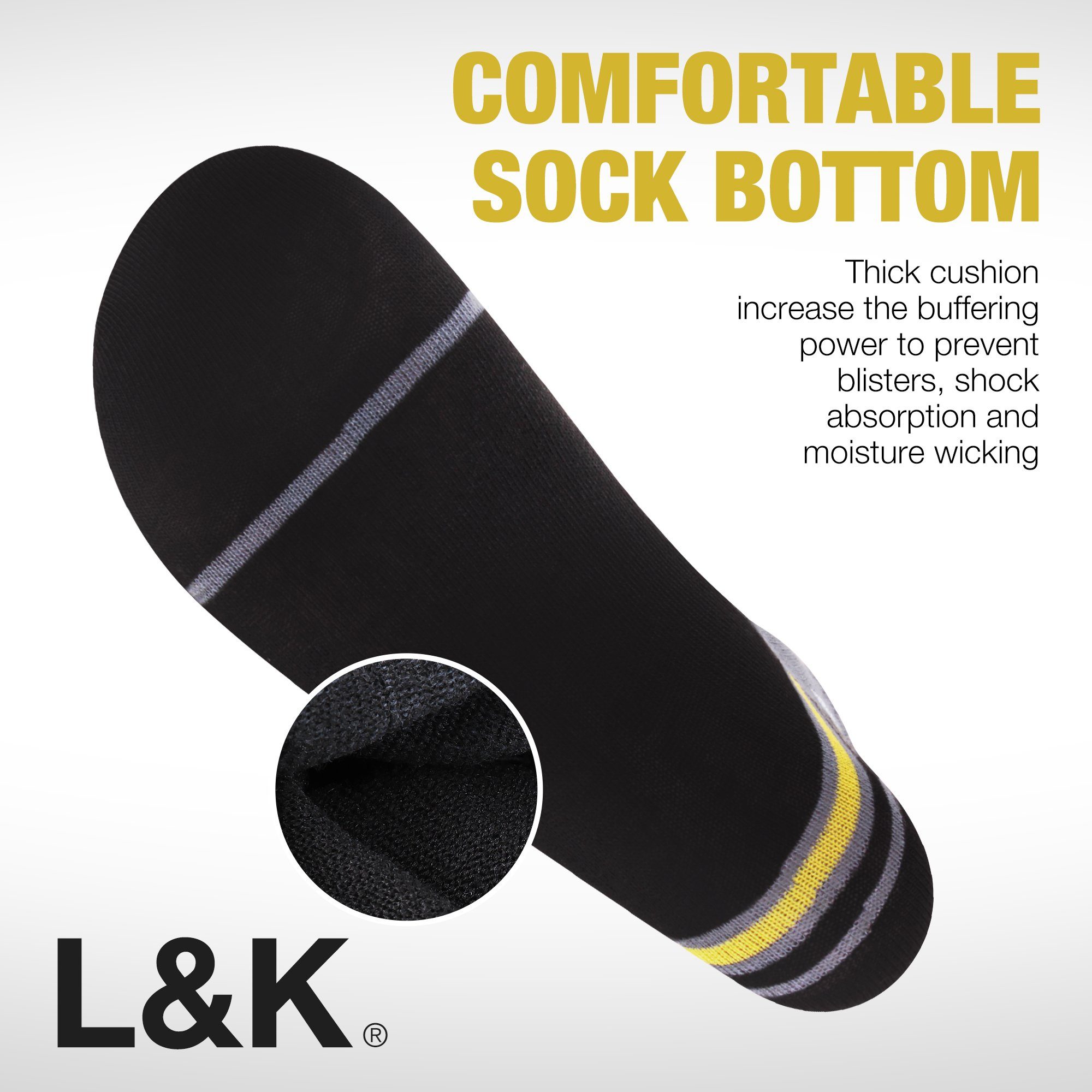 L&K Sneakersocken 92253 (12er-Pack) Herren Füßling aus Baumwolle