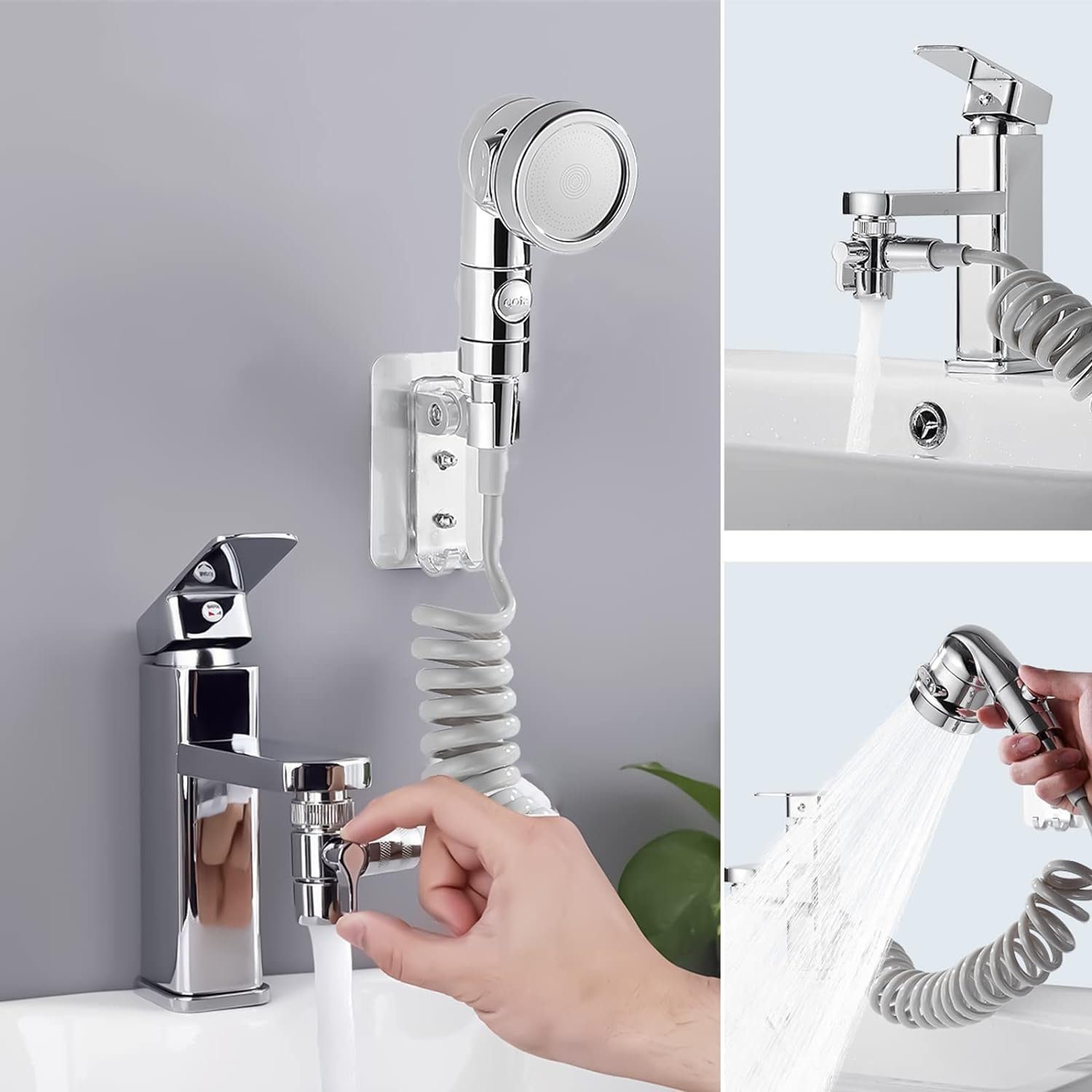 Bidet (1-St) Edelstahl Bidetarmatur Sprayer Bidet-Handbrause Komplett Housmile WC für Set Sprüher für Toilette silberfarben