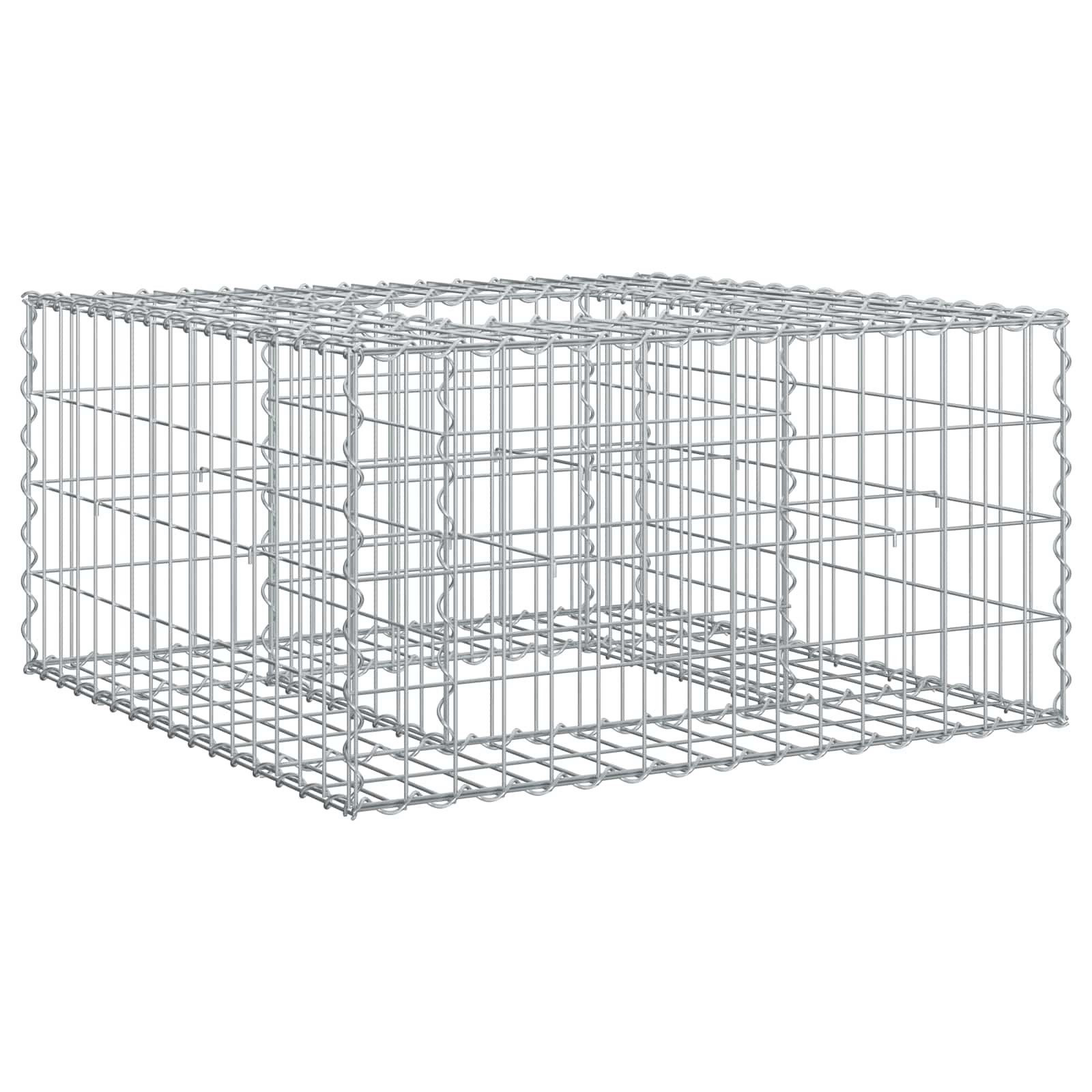 vidaXL Gartenzaun Gabionen Hochbeet Silber, (1-St)