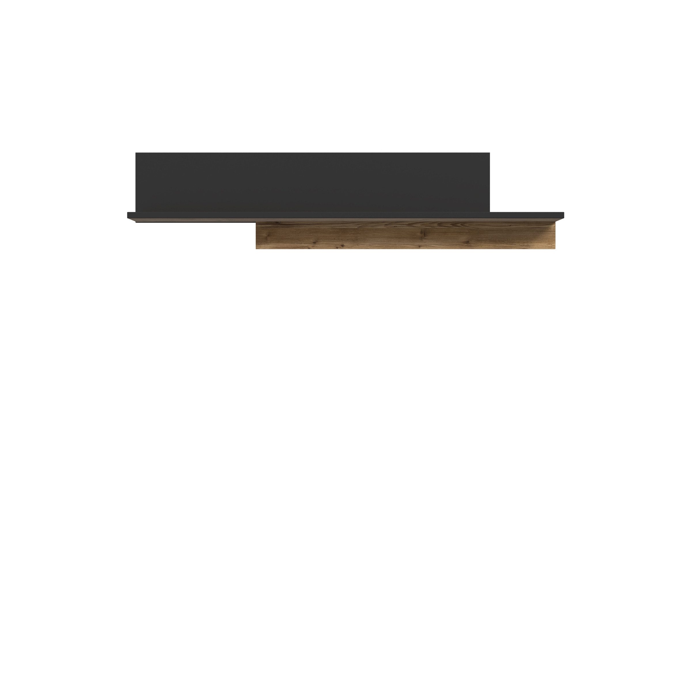 freiraum Wandboard HAYATO, in Alpenfichte Dekor / Schwarz - 154x35,4x21,9cm (BxHxT)