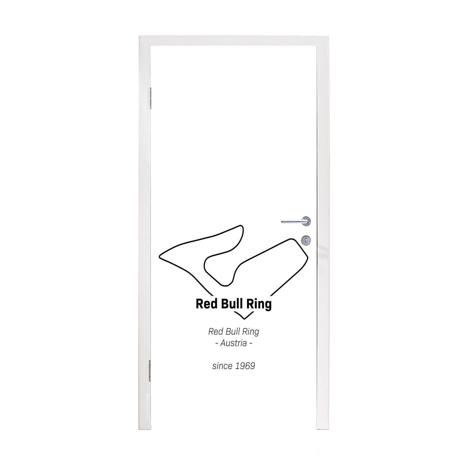MuchoWow Türtapete Formel 1 - Red Bull Ring - Rennstrecke, Matt, bedruckt, (1 St), Fototapete für Tür, Türaufkleber, 75x205 cm
