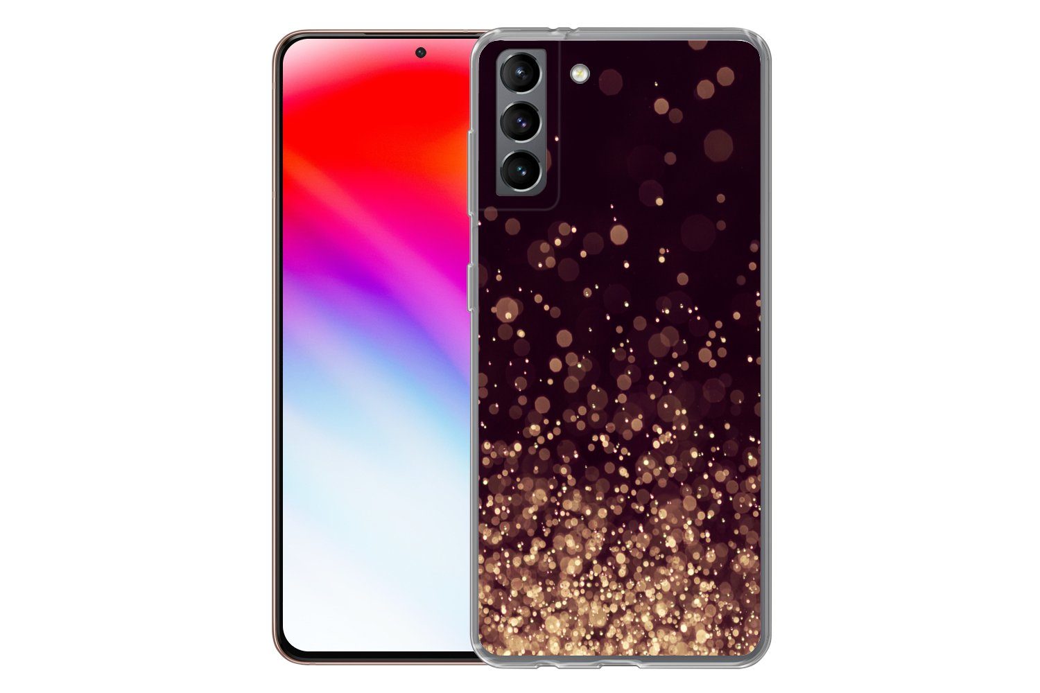 MuchoWow Handyhülle für Samsung Galaxy S21 Plus Abstrakt - Glitzer - Licht - Design, Phone Case, Silikon, Schutzhülle Dünn
