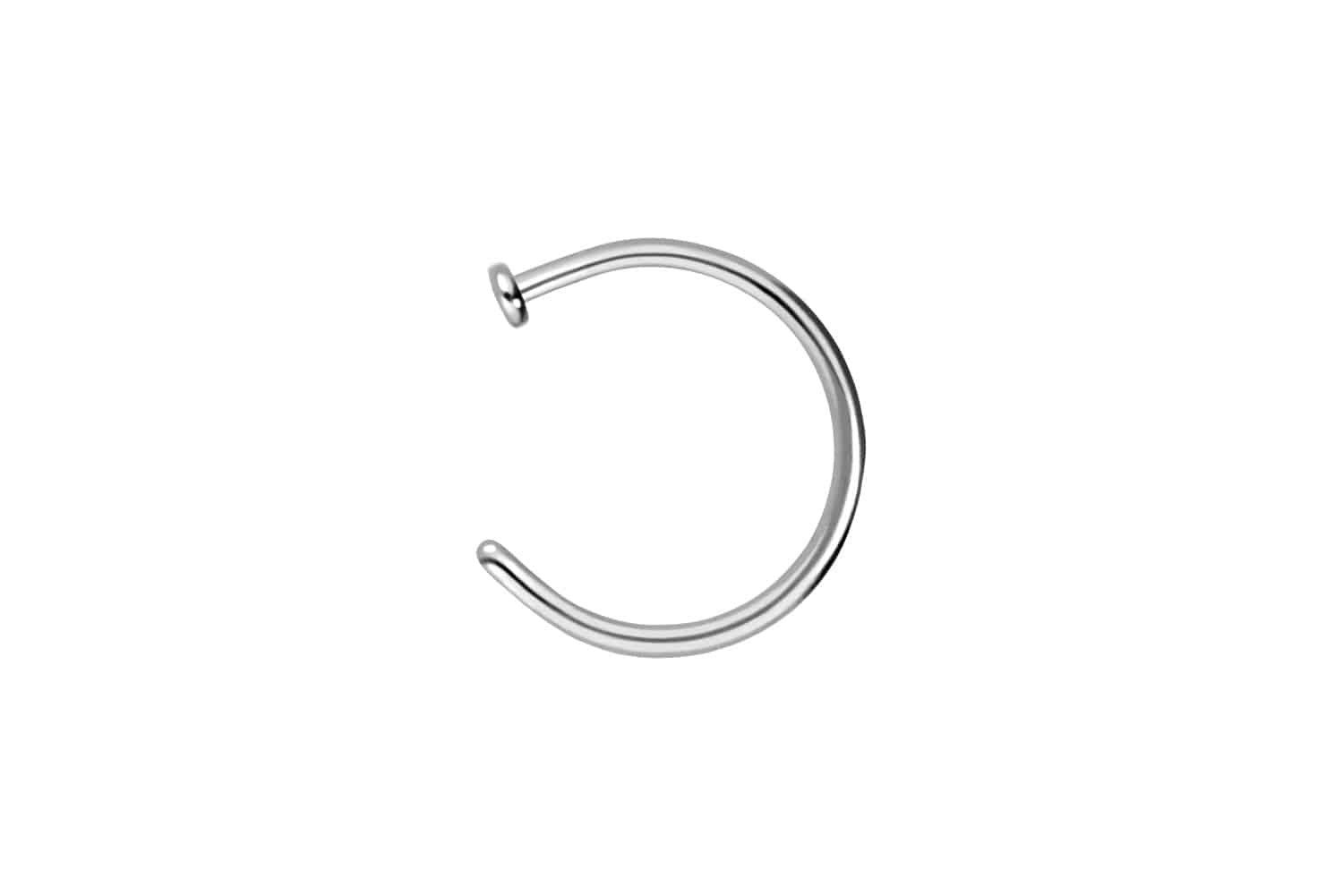 PIERCINGLINE Nasenpiercing Titan Nasenring offen PLATTE (Nasenstecker, 1-tlg)