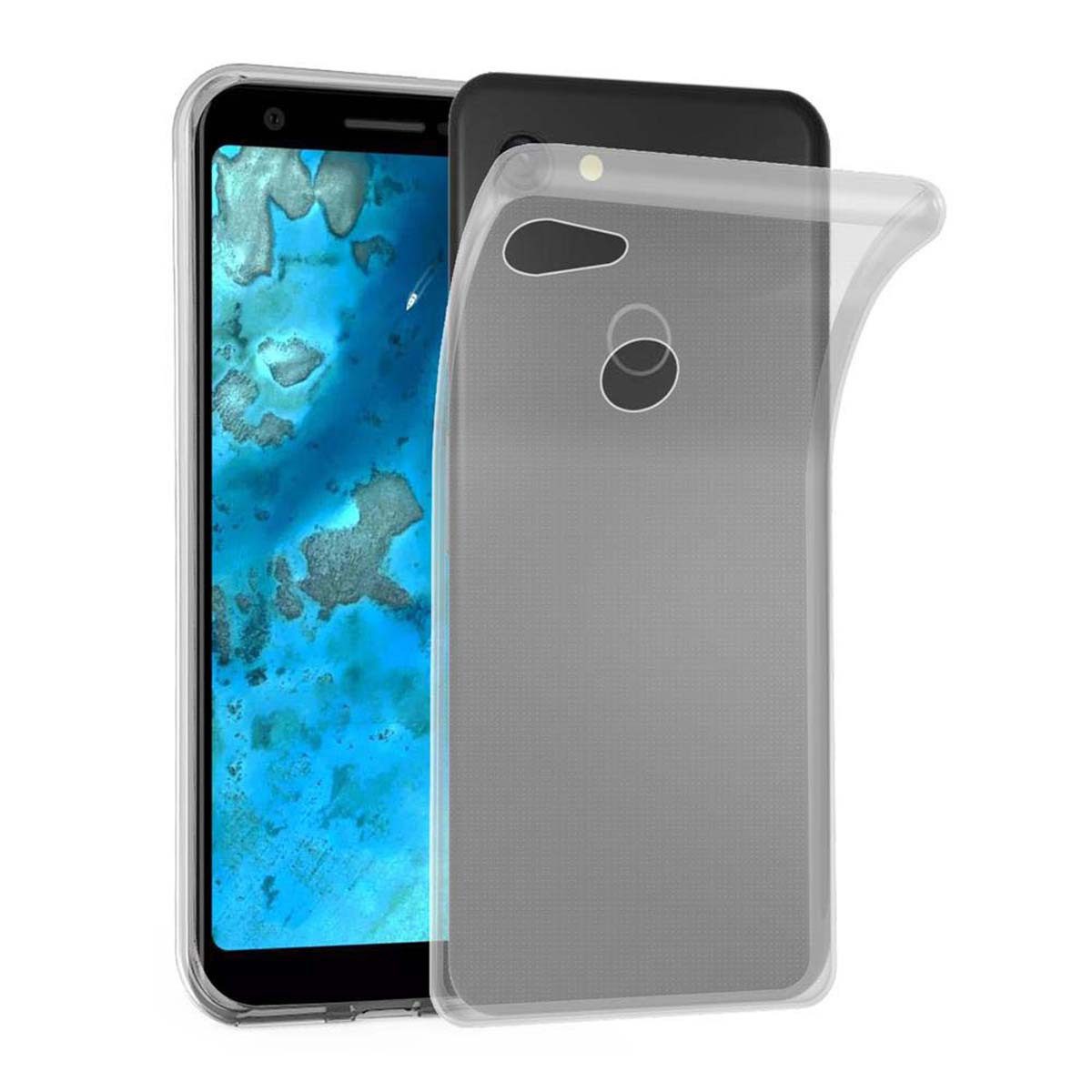 Cadorabo Handyhülle für Google PIXEL 3A Hülle Google PIXEL 3A, Hülle TPU Silikon Handy Schutzhülle Slim Transparent Case Cover