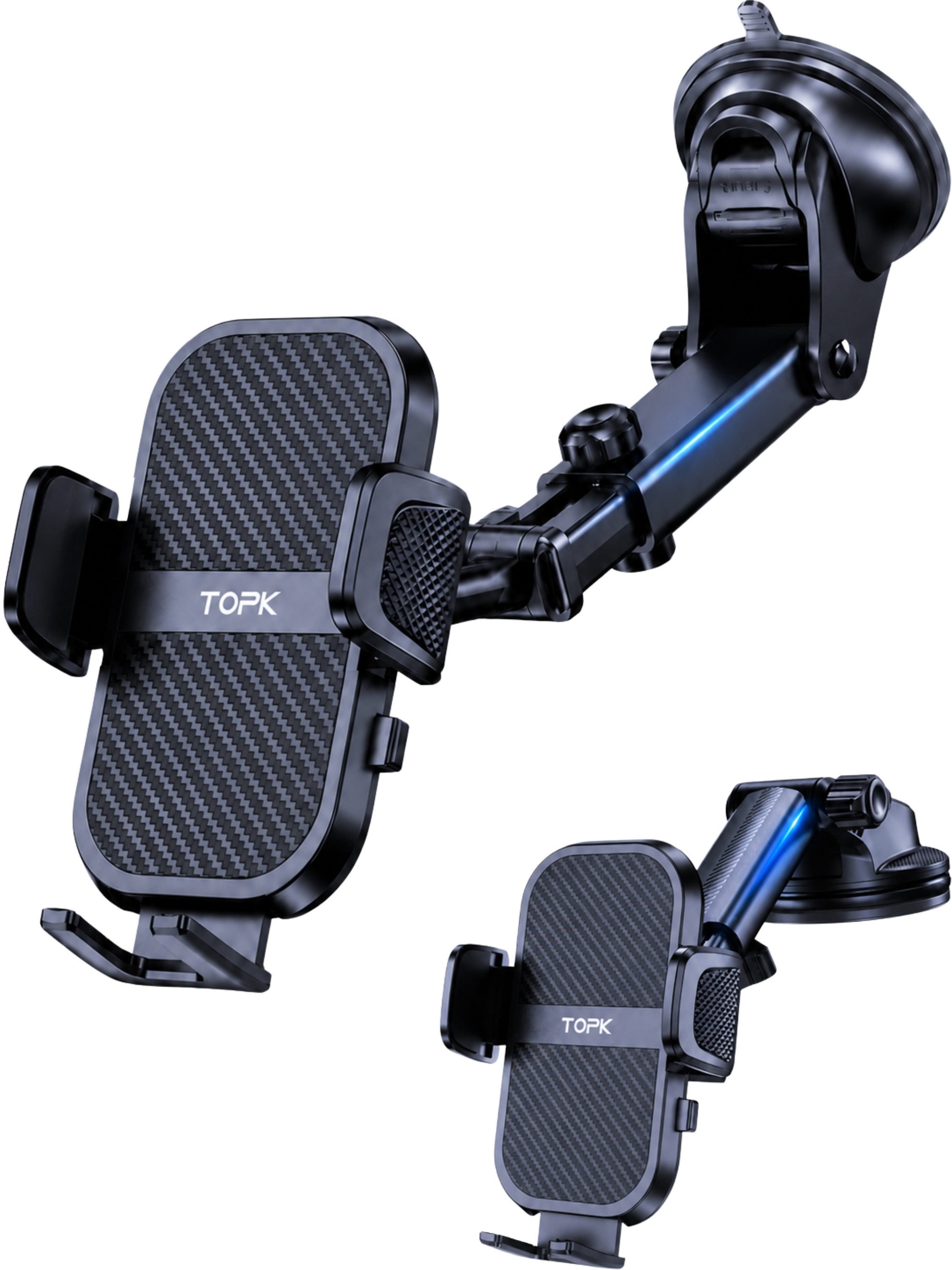 RUHE Handy-Halterung Handyhalter für Auto 360° Drehbar Armaturenbrett Windschutzscheibe KFZ, (bis 8 Zoll, [EXTREM STABIL], 1-tlg., [Upgrade Saugnapf], Dashboard Autohalterung EIN-Knopf-Release für iPhone, Galaxy, Mate usw)
