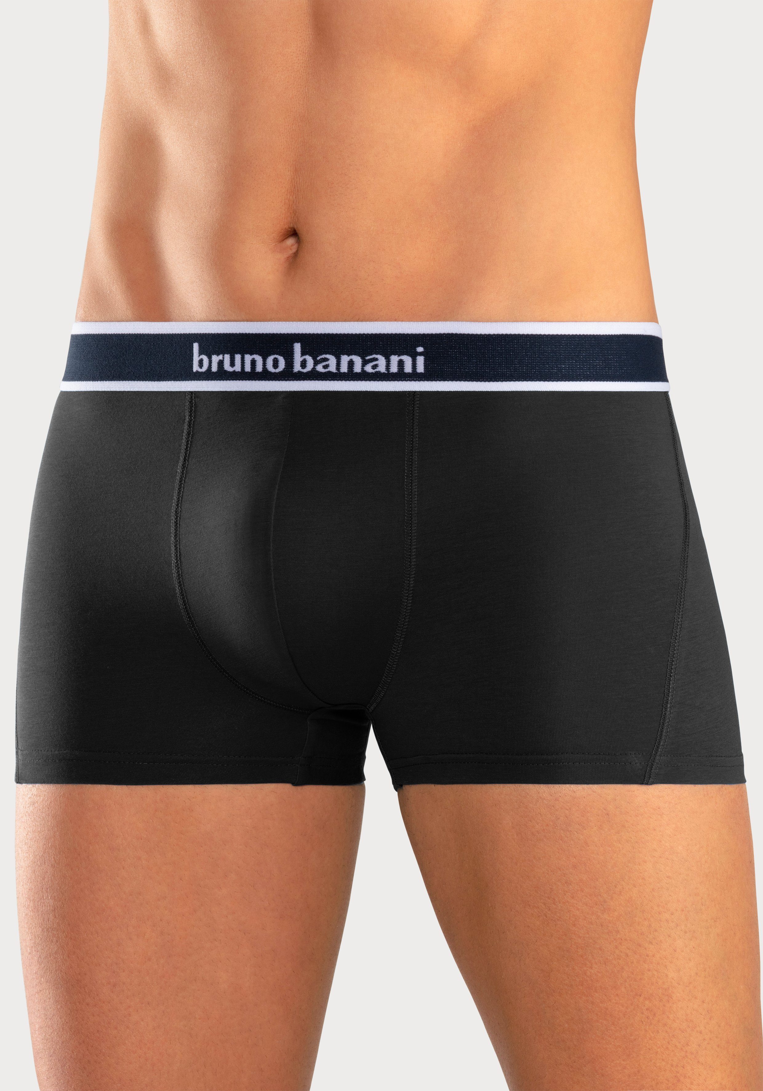 Bruno Banani Boxer Boxershorts für Herren (4er Pack) mit Steifen und Logo im Bund