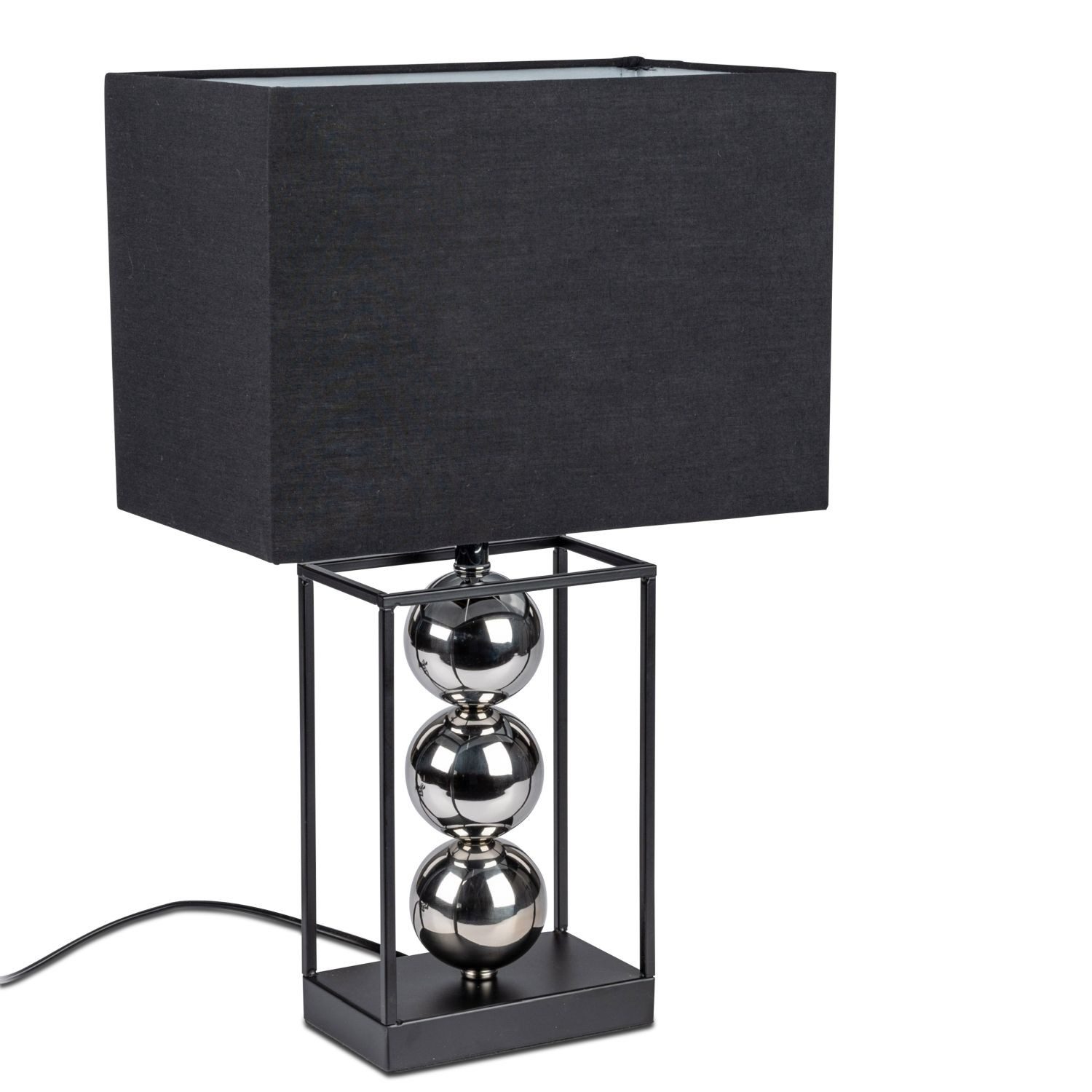 formano Nachttischlampe Kugeln, Stoffschirm, Schwarz, Motiv: Kugeln