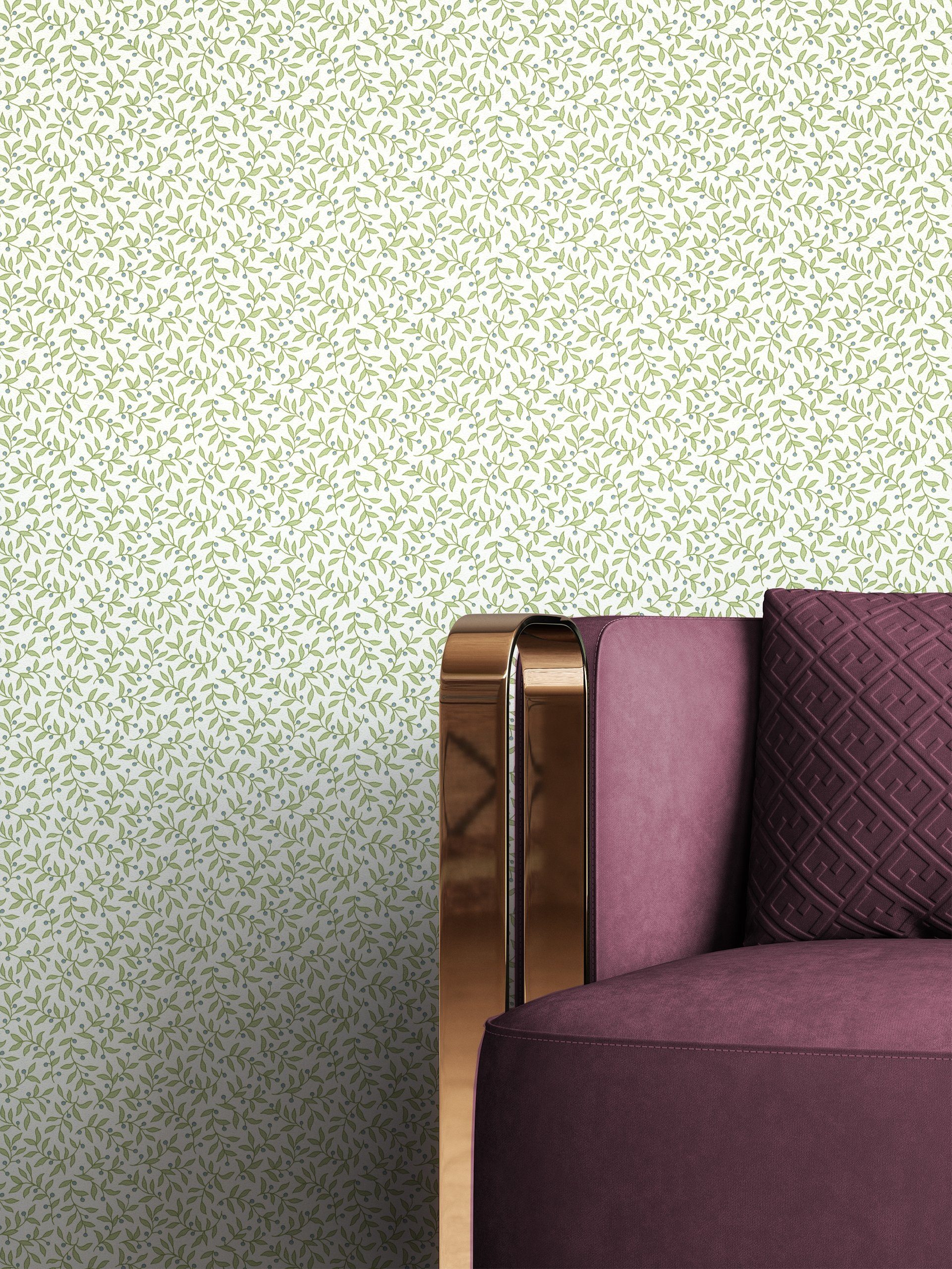 Newroom Vliestapete, Grün Tapete Landhaus Blumen günstig online kaufen