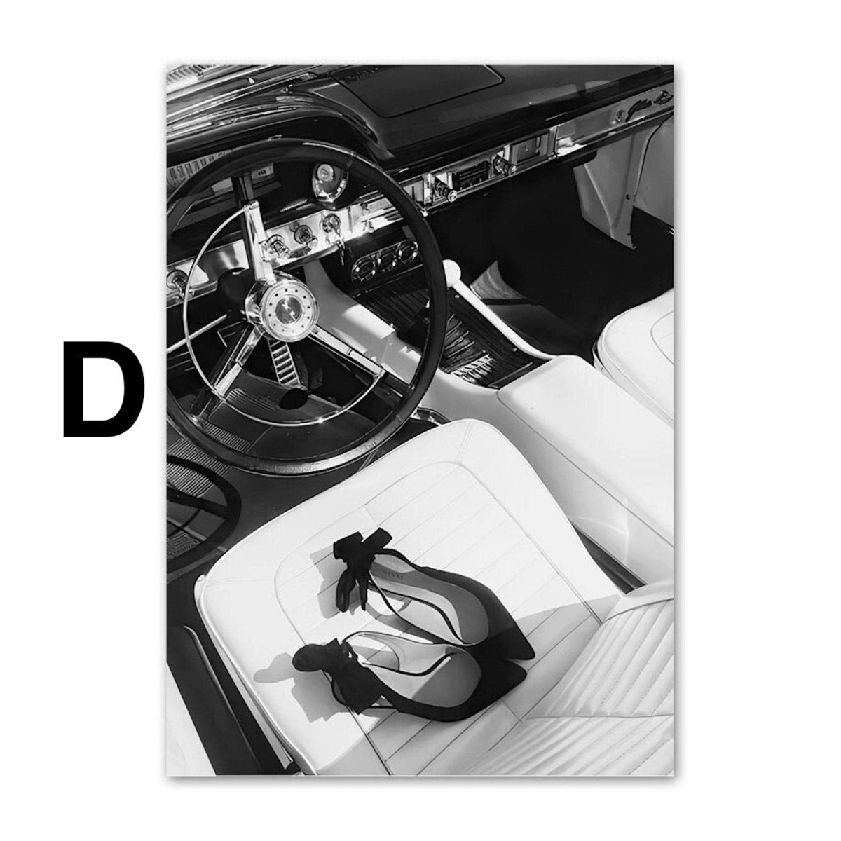 JUSTGOODMOOD Poster Schwarz Weiß Luxus Geschäfte und Fahrzeuge als Deko Print ohne Rahmen, H (1 St) – Bild 5 von 5