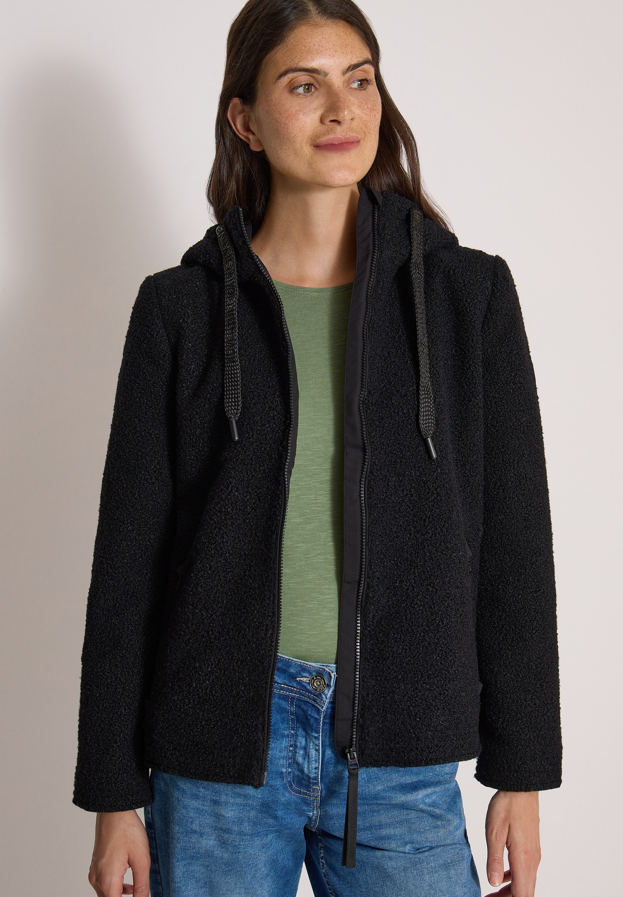 CECIL Fellimitatjacke in Woll-Optik