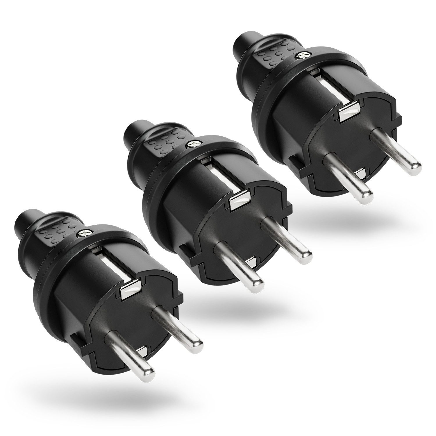 greate. Schuko-Stecker 3x Schutzkontakt Stecker - IP44 Schutzkontaktstecker Schuko Stecker, (1-St)