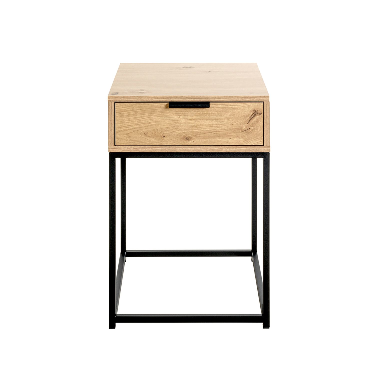 HAKU Konsolentisch Konsole - eiche-schwarz - Metall, Spanplatte - H. 60cm - Ablagetisch (1xKonsole, Beistelltisch - Schminktisch), Wandregal - Ablage - Konsolentisch - Sideboard