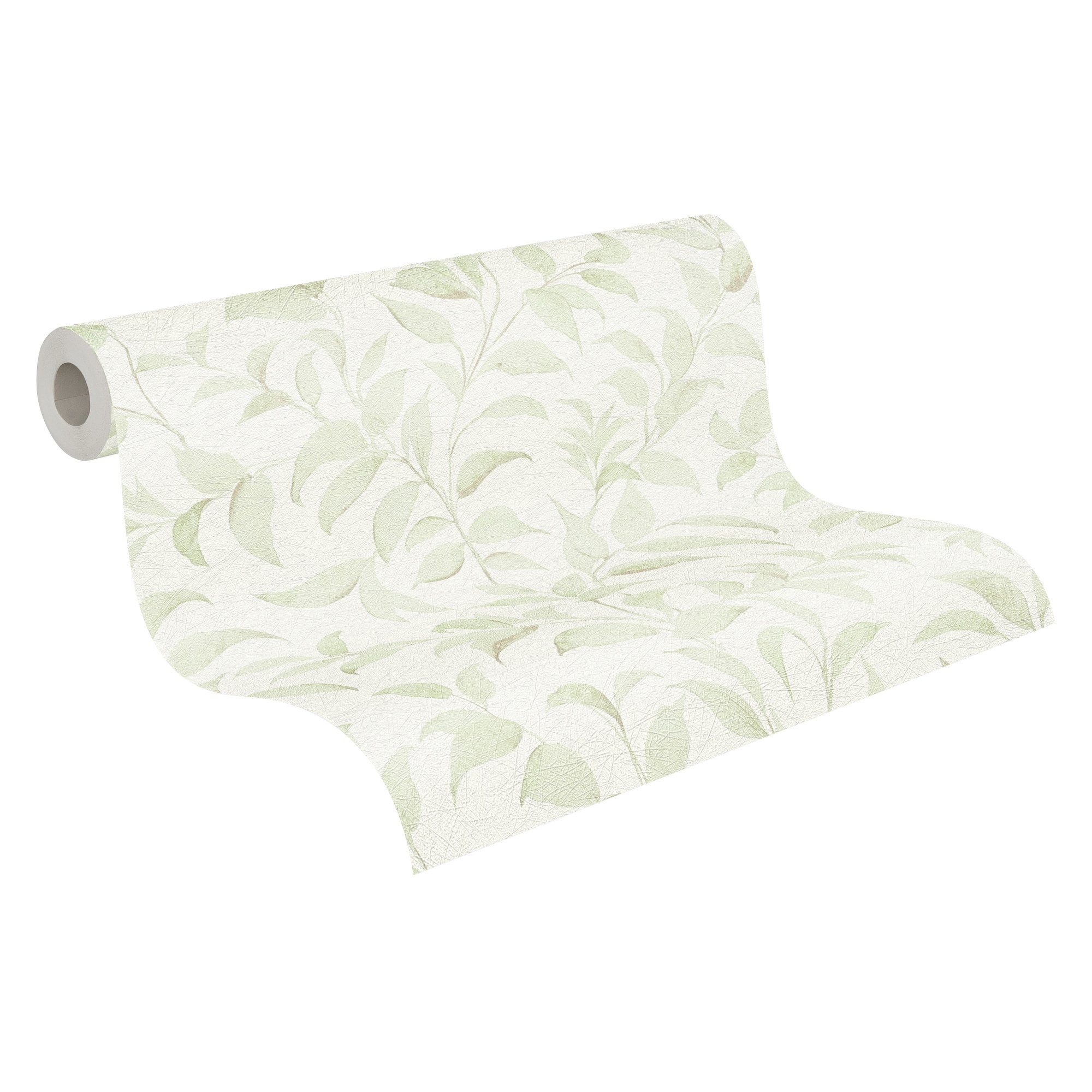 A.S. Création Vliestapete Florale Blättertapete, geprägt, schimmernd, (1 St), Tapete Floral Strukturiert Metallisch