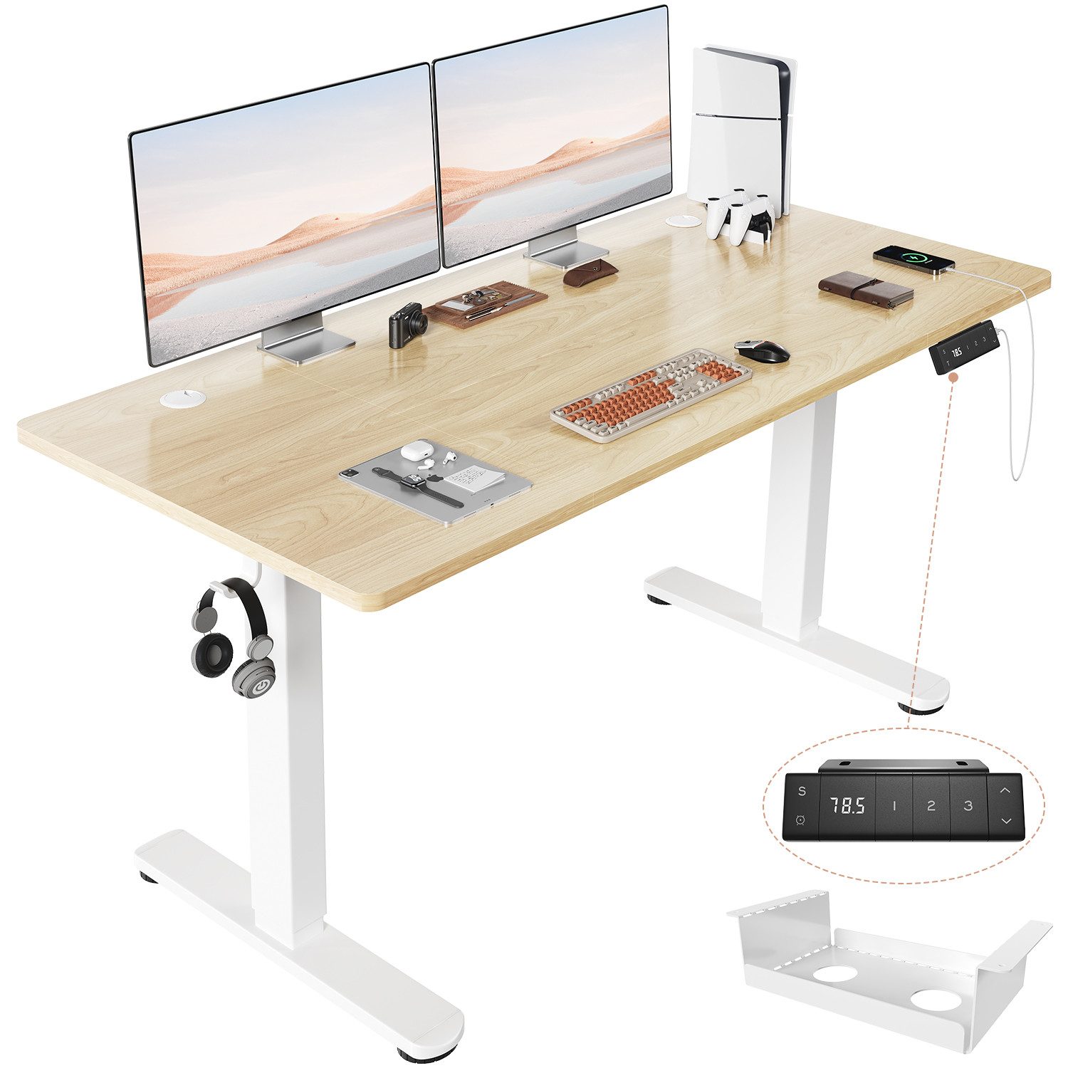 HOMALL Schreibtisch Höhenverstellbarer Schreibtisch mit 3 Höhen-Speicherfun günstig online kaufen