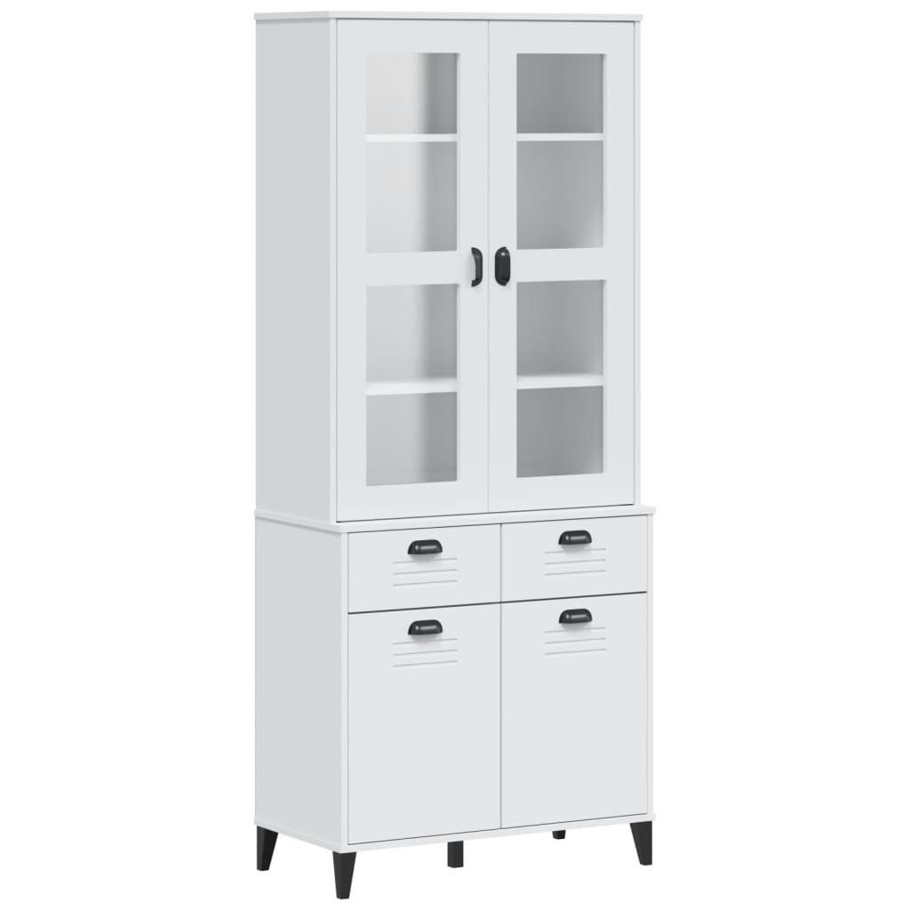 vidaXL Highboard Highboard VIKEN Weiß 80x40x190 cm Massivholz Kiefer (1 St)