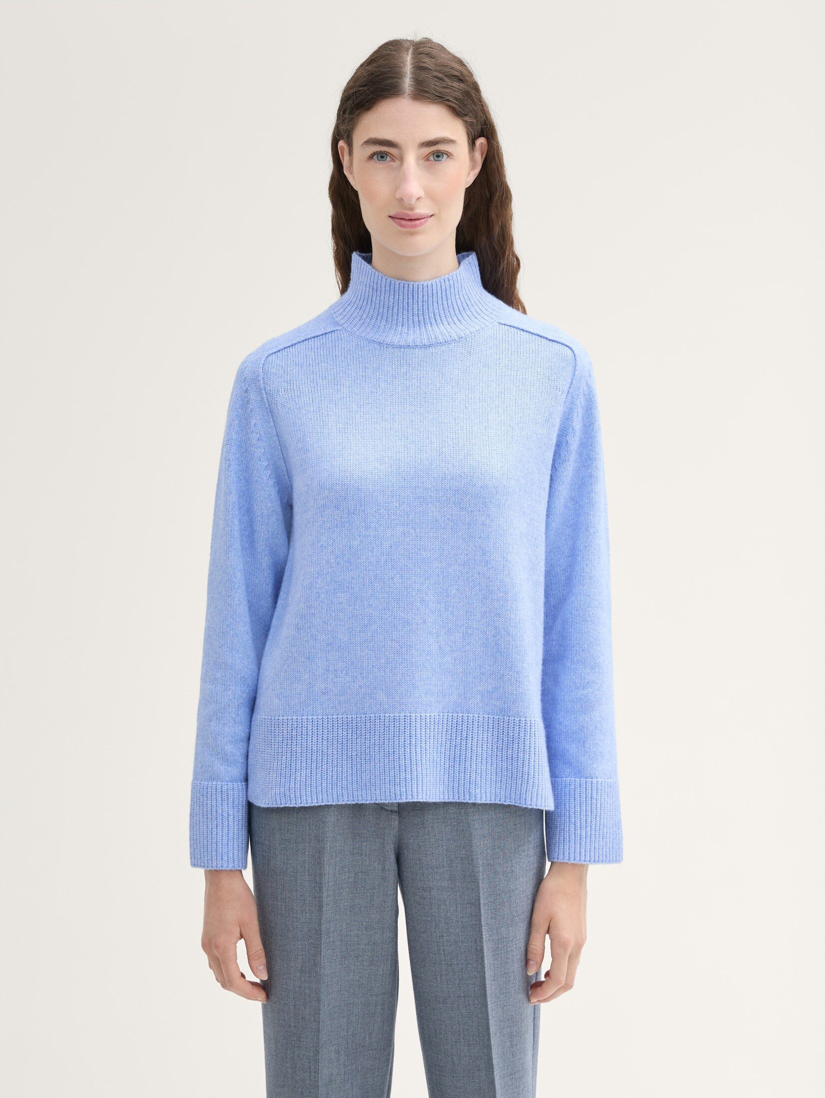 Strickpullover Weicher Strick Pullover mit Stehkragen