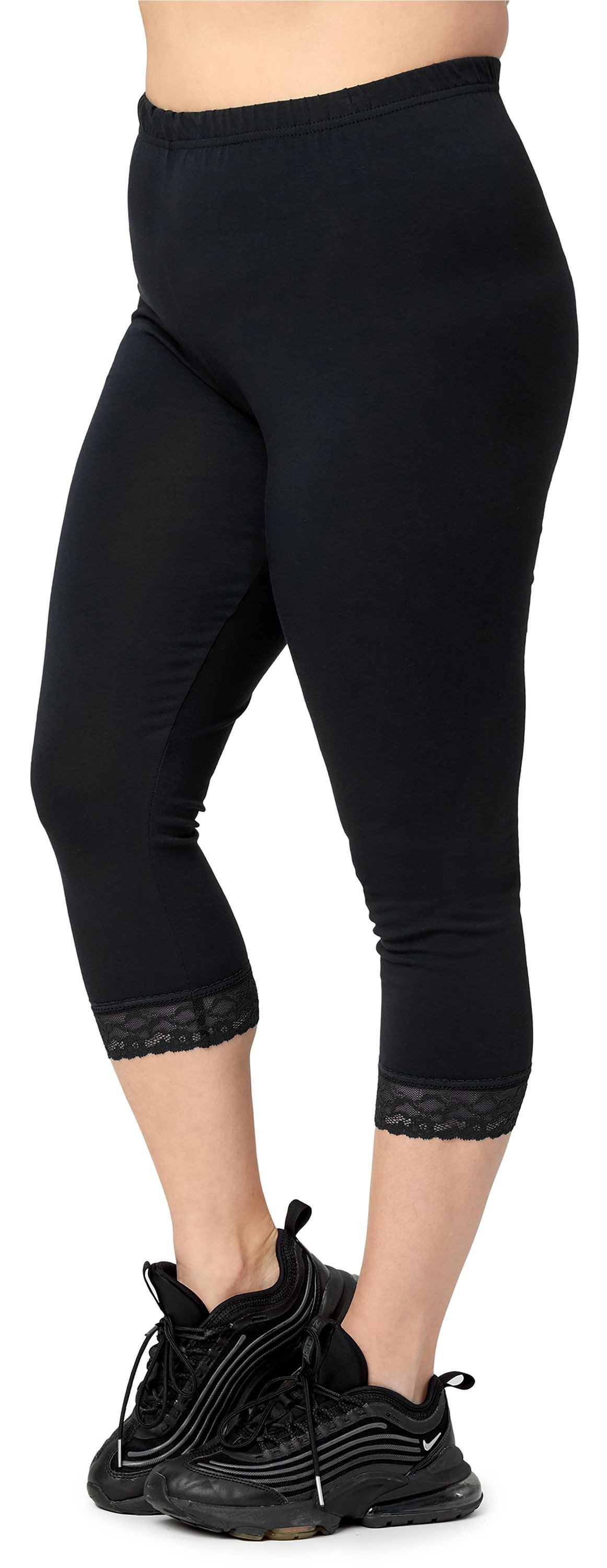 Merry Style Leggings Große Größen Damen 3/4 Länge mit Spitze aus Viskose MS10-452 (1-tlg)