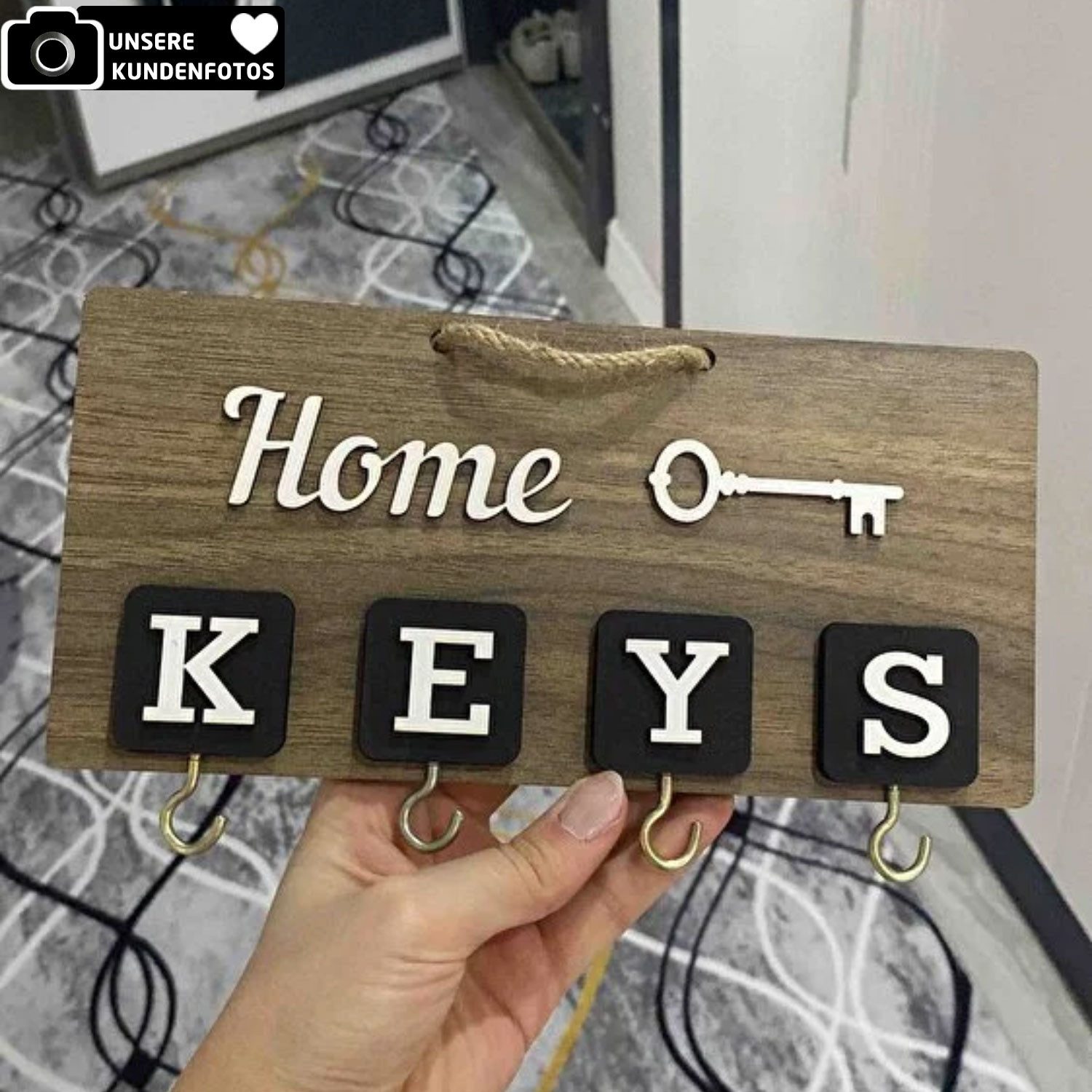 Jungengel Schlüsselanhänger Schlüsselhalterung 24x12cm Modern Schlüsselregal Schlüsselboard, Handgefertigt und perfekt zugeschnitten mit Laser