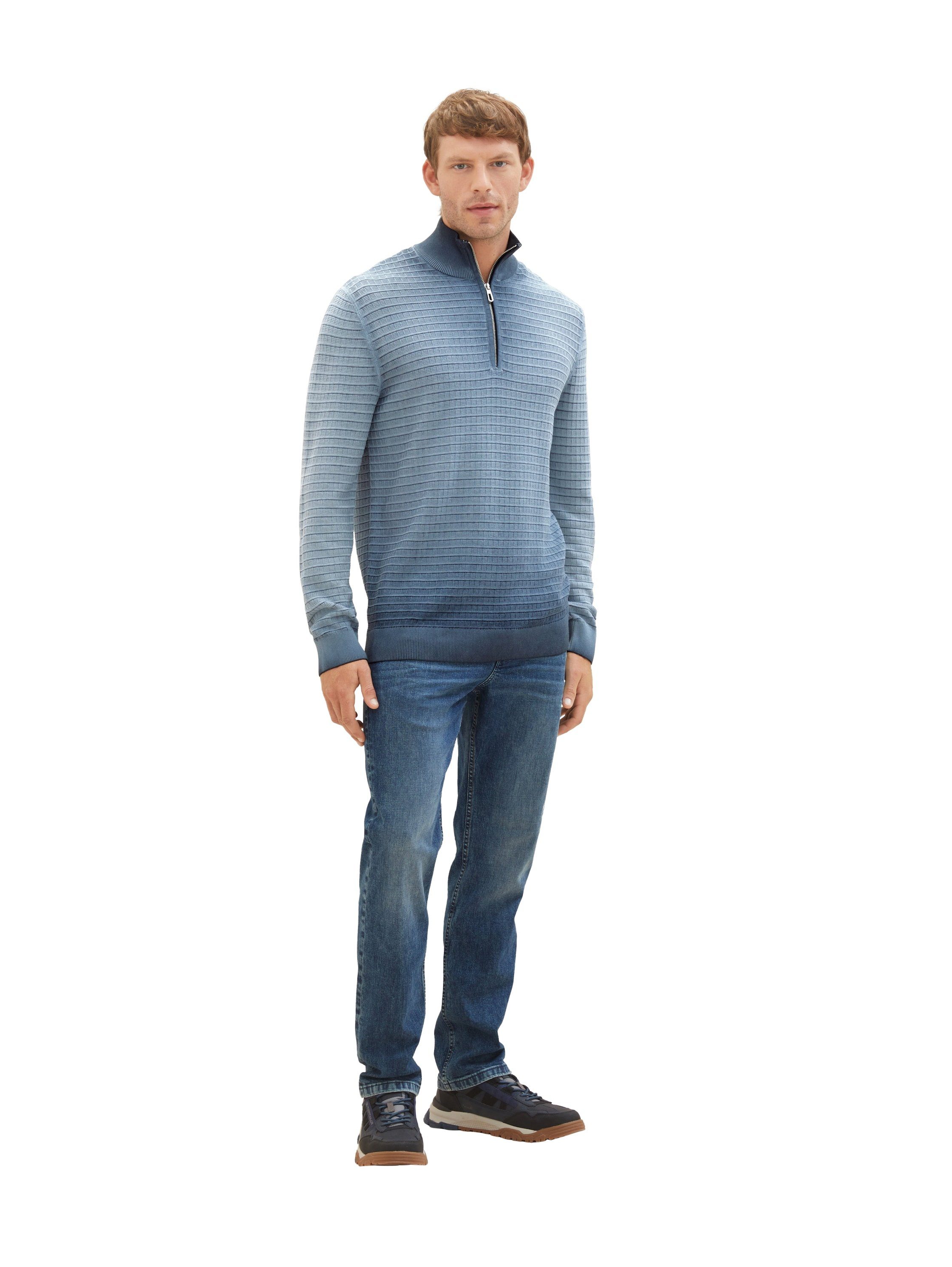 Strickpullover Troyer Pullover mit Struktur