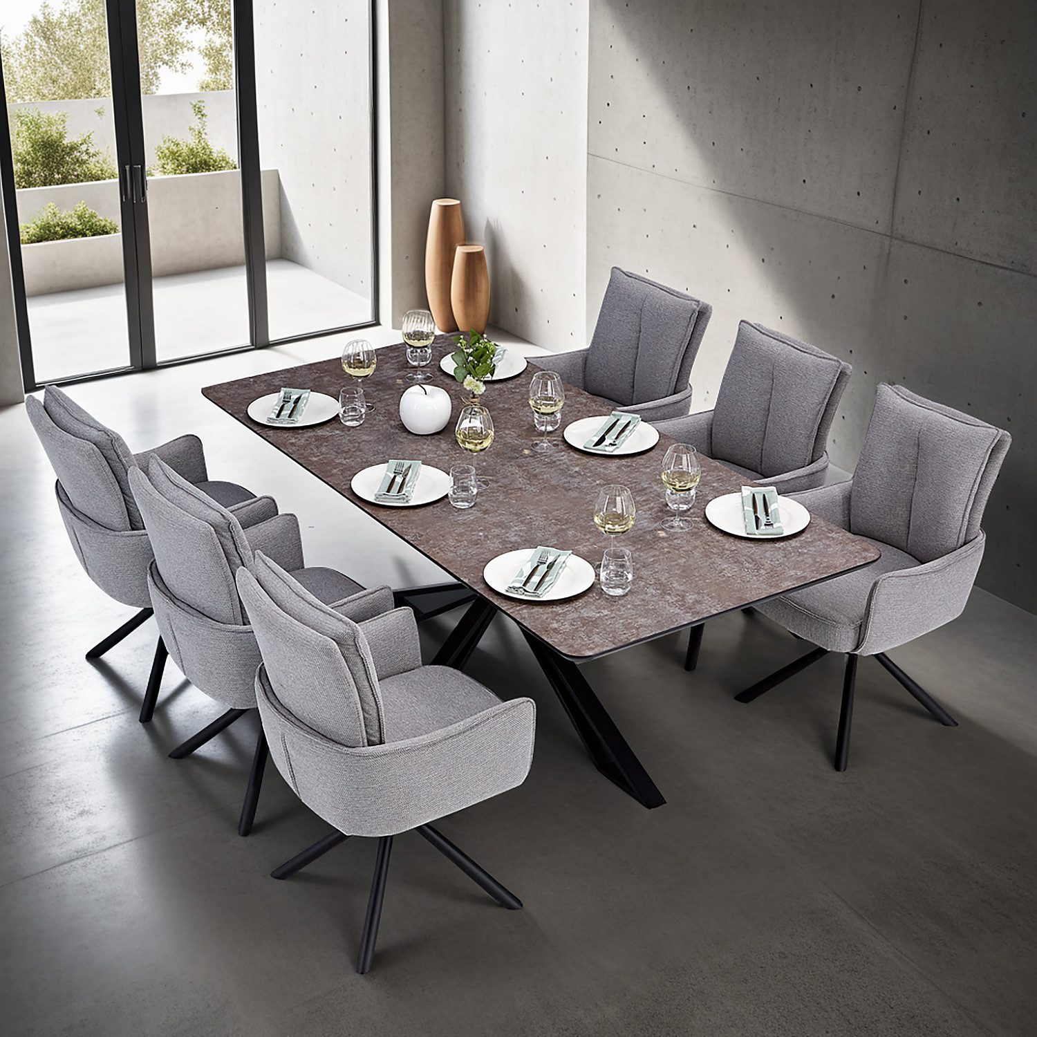 Homestyle4u Essgruppe Esstisch 200x100 Vintage edel günstig online kaufen