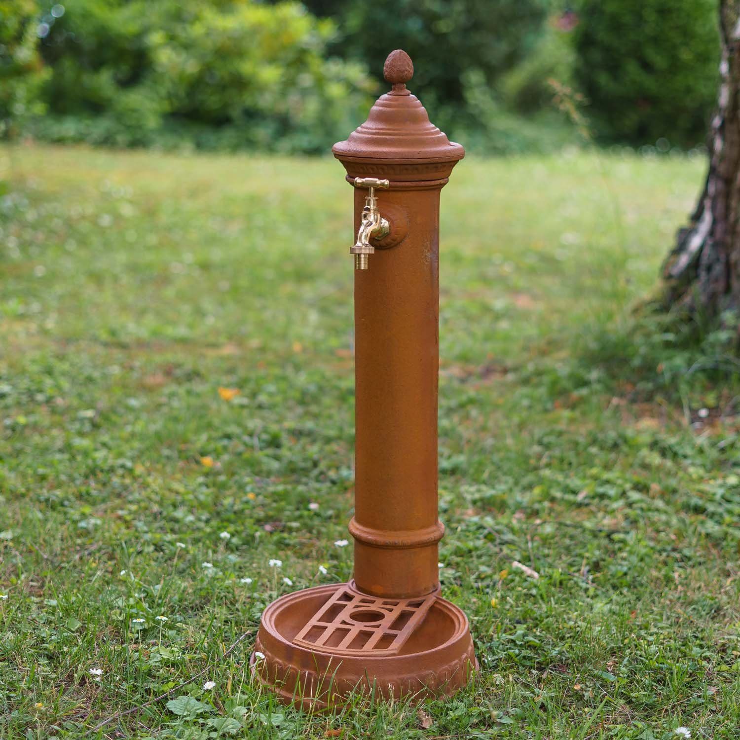 Standbrunnen Waschbecken Aubaho Eisen Garten Brunnen Gartenbrunnen Antik-St Rost Waschplatz