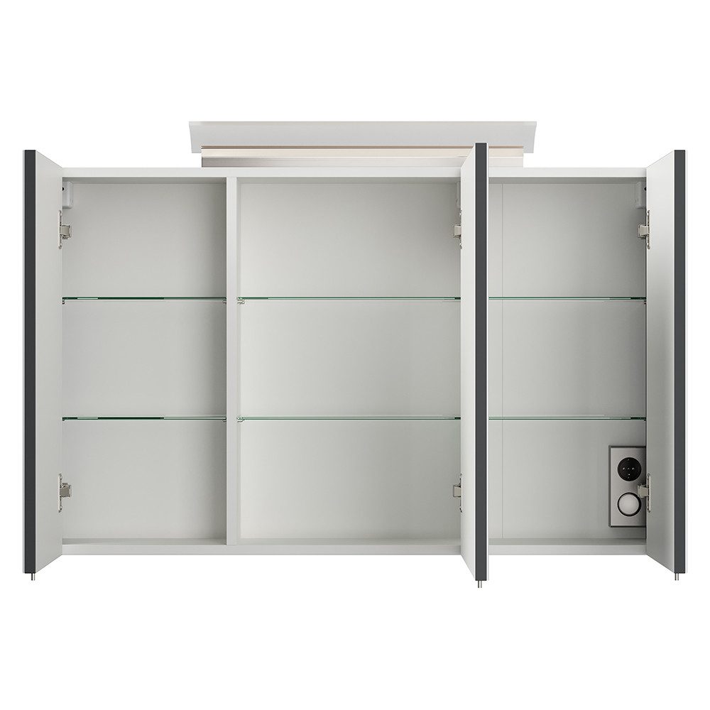 Lomadox Spiegelschrank BATLEY-02 100cm breit, grau, günstig online kaufen