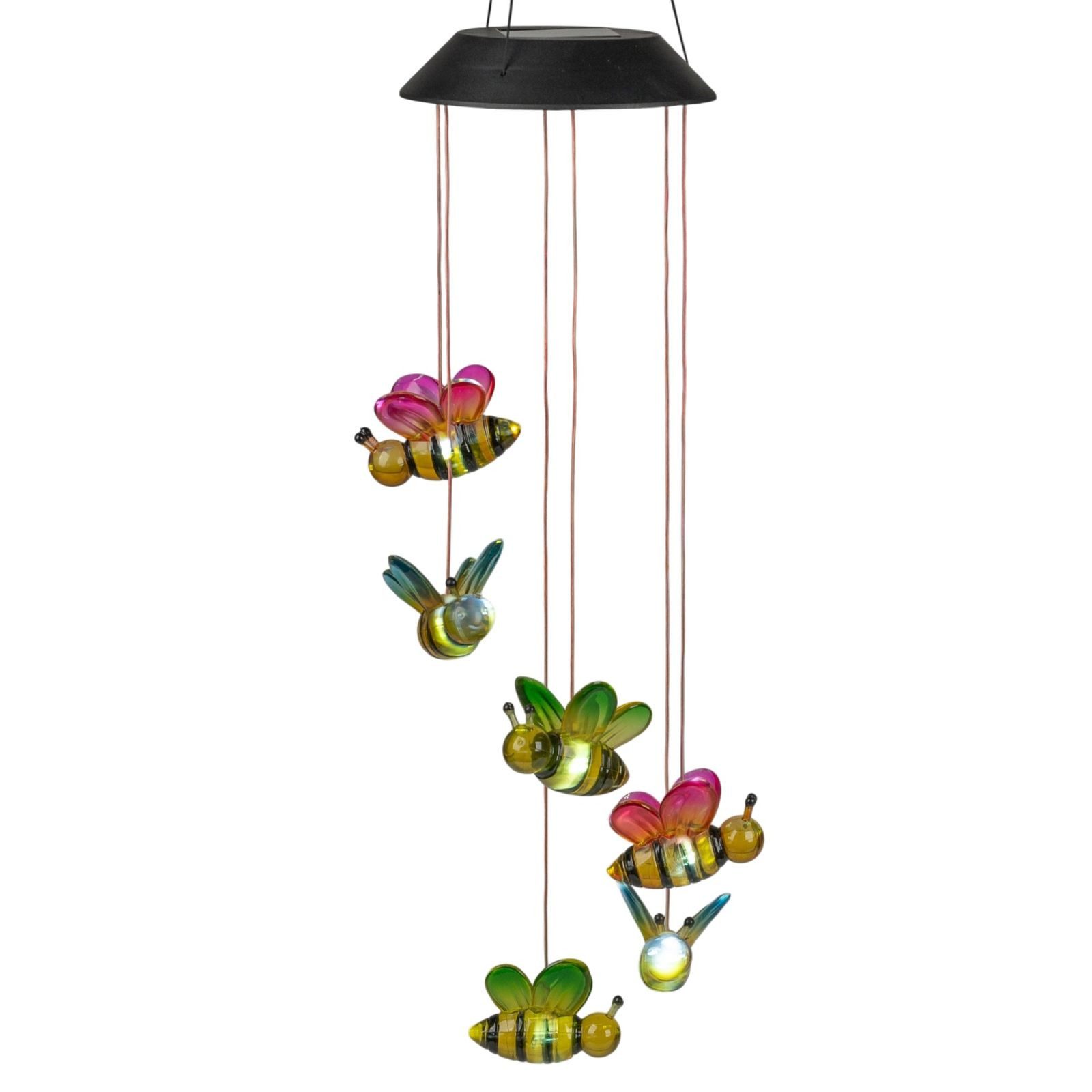 formano Gartenfigur Solar Mobile Bienen Solar Hängelampe Garten Balkon mit warmweißem LED