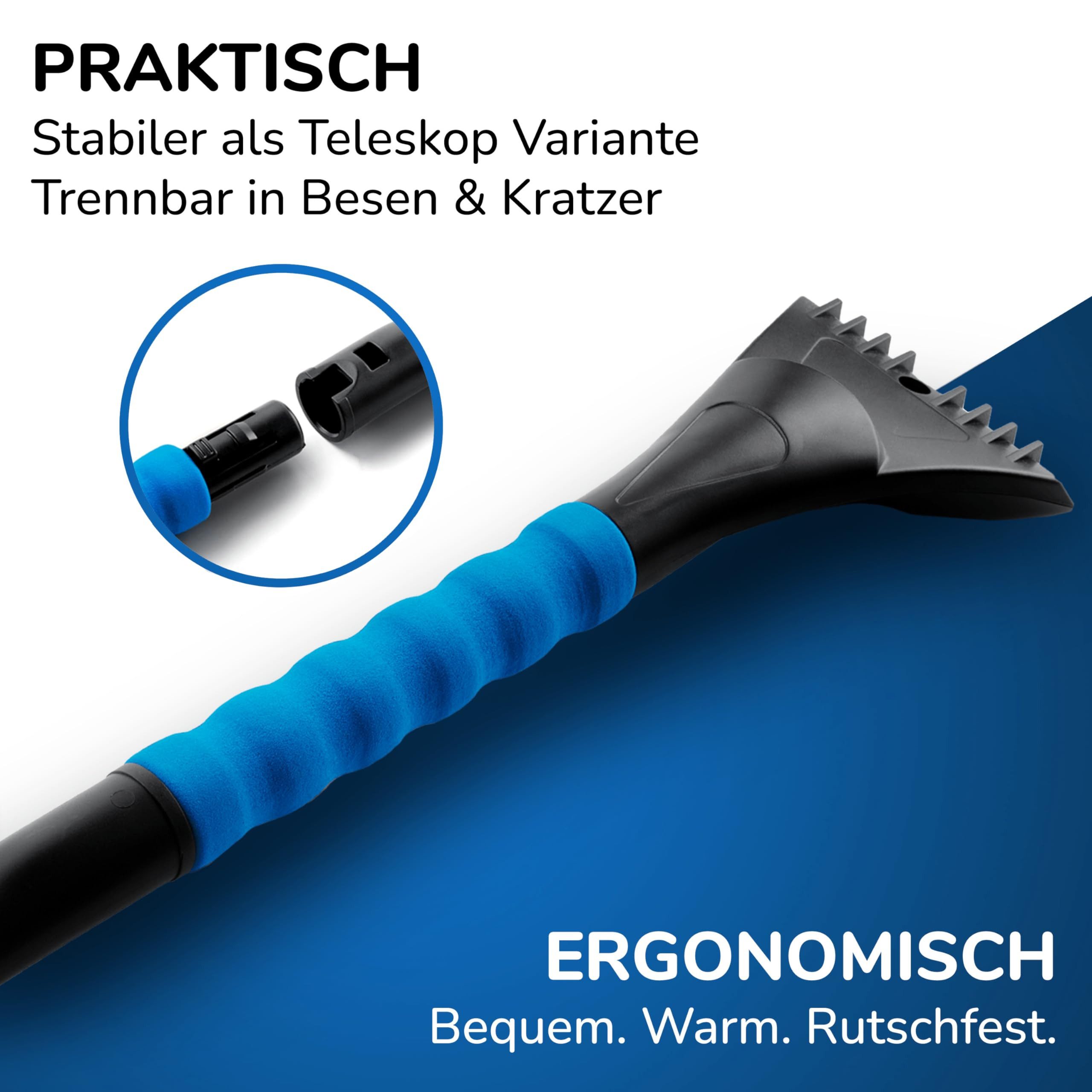 Lyvanas Car Ice Scraper with Brush, Ergonomic Professional Snow Brush for Cars, Fast & Powerful, Durable & Gentle Car Windscreen Scraper, Long & Versatile