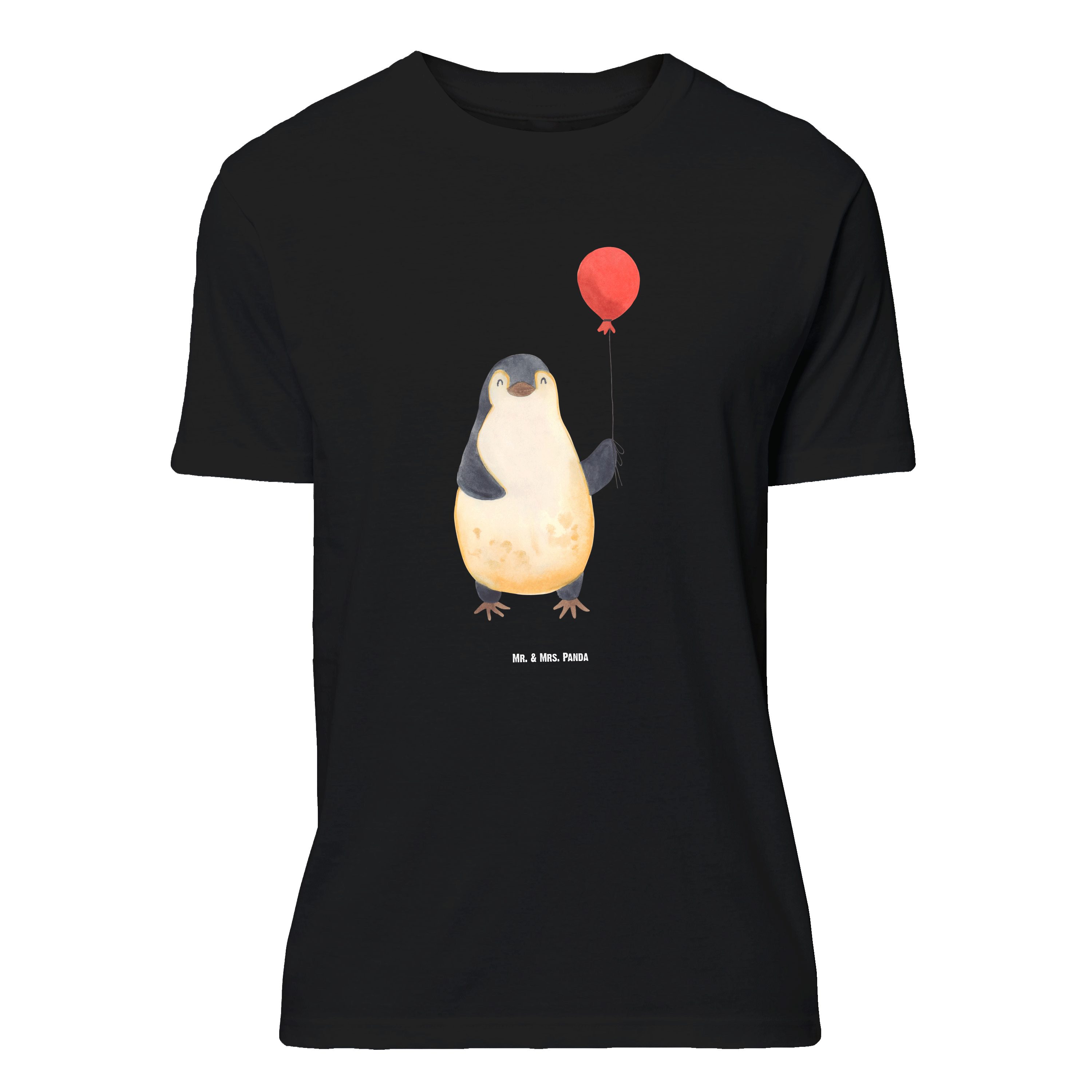 Mr. & Mrs. Panda T-Shirt Pinguin Luftballon - Schwarz - Geschenk, Sprüche, Tshirt, Glück, neue (1-tlg)