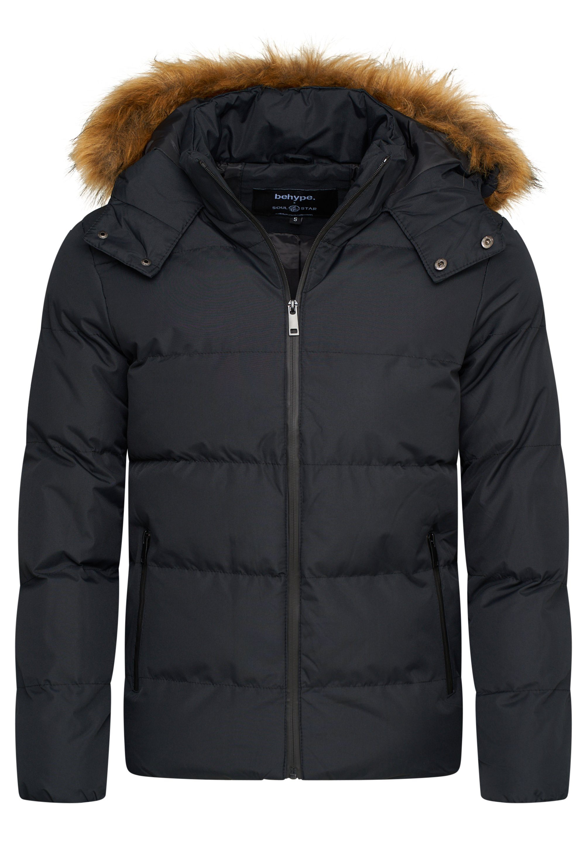 behype Steppjacke BHBROWNS mit kuscheliger Kapuze