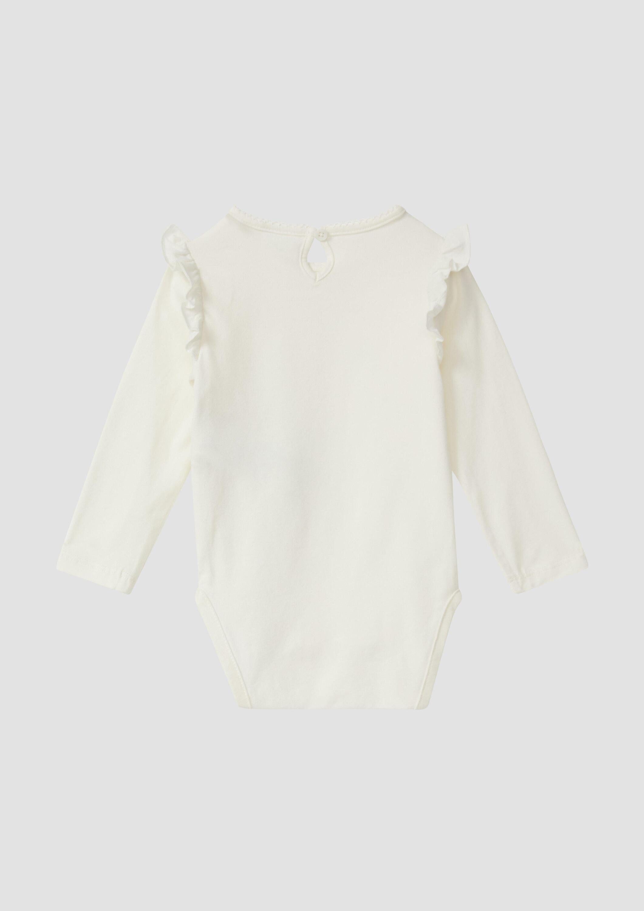 s.Oliver Shirtbody T-Shirt Body Festlicher Langarmbody mit Rüschen