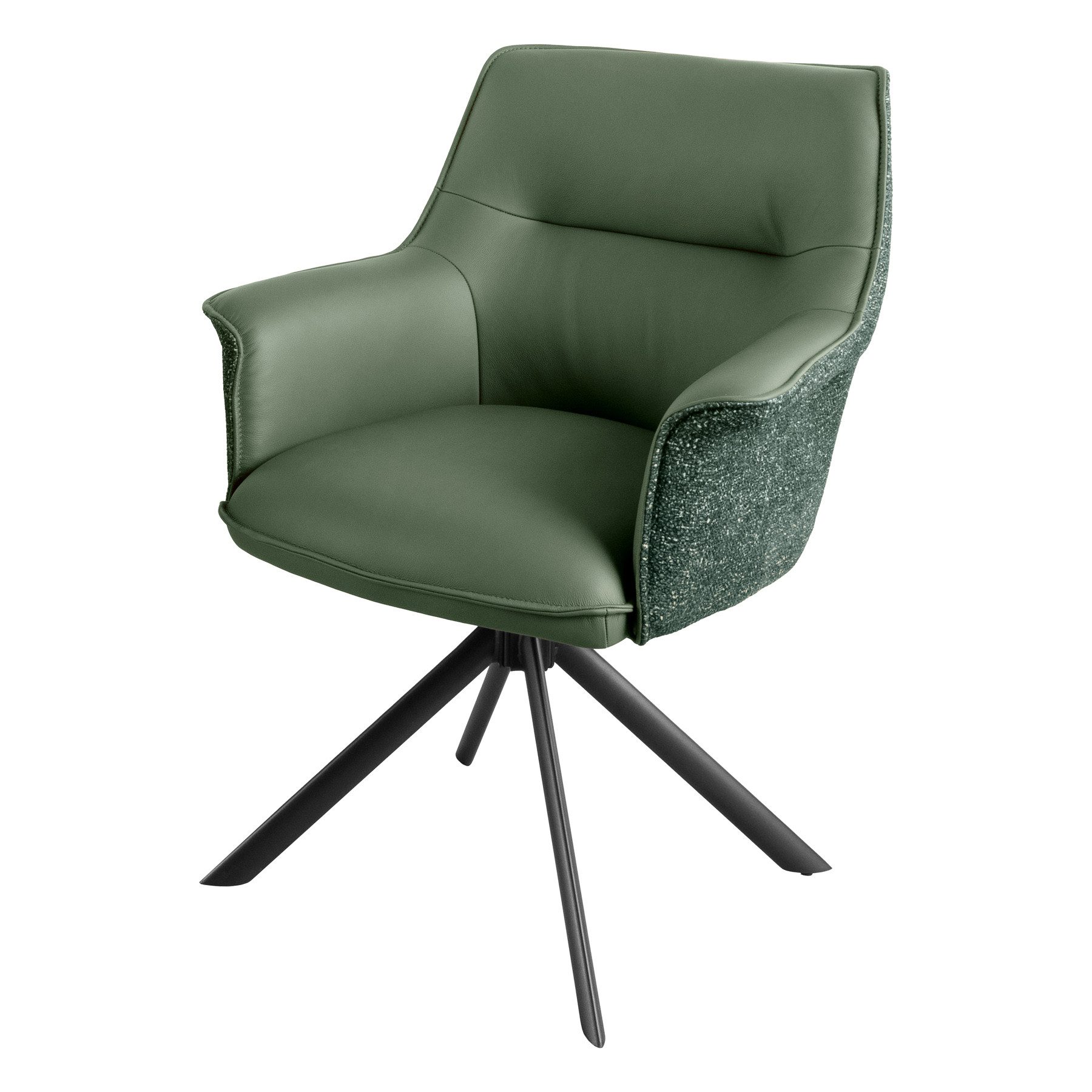 riess-ambiente Drehstuhl LE GRAND grün - Echtleder, Strukturstoff,Metallges günstig online kaufen