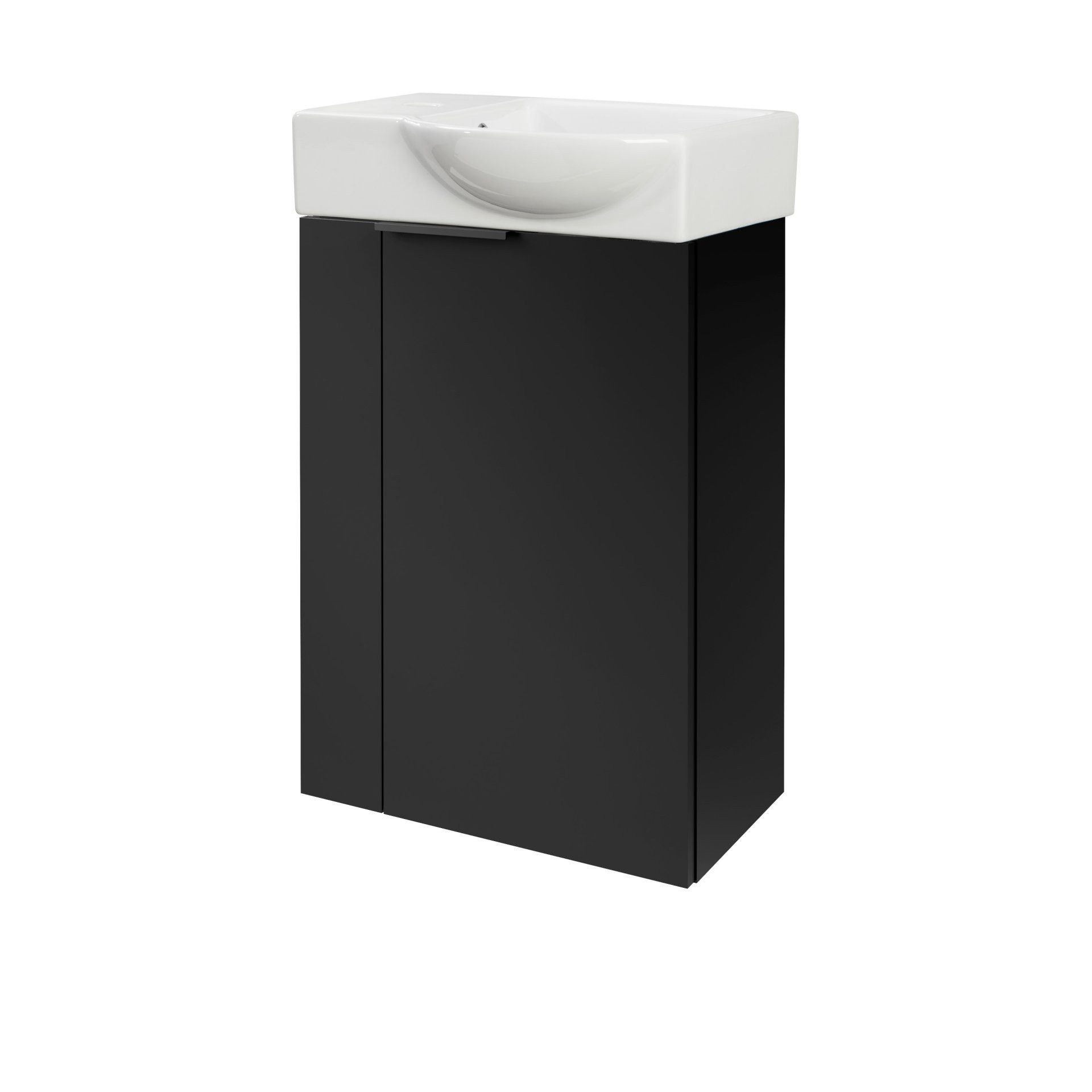 Badmöbel-Set SBC B.PARIS Gäste WC Set, Waschbeckenunterschrank, Keramikwaschbecken