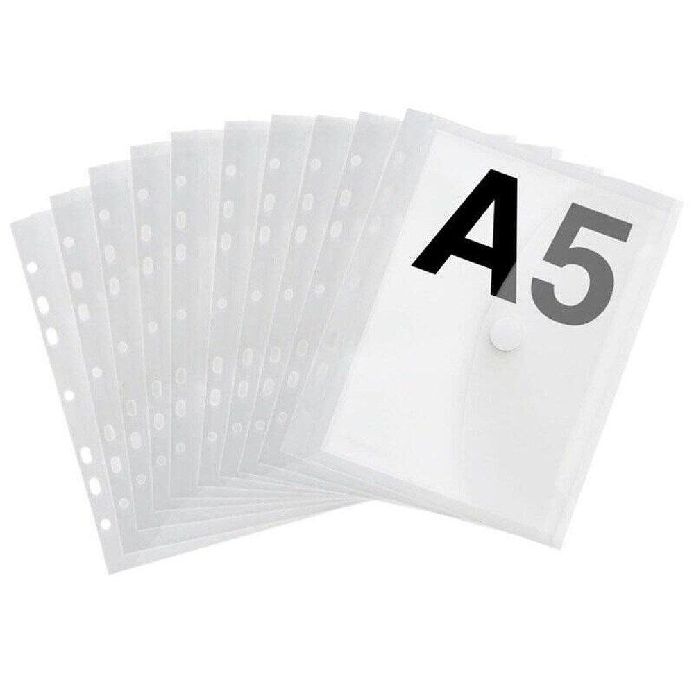 FOLDERSYS Prospekthülle 10 FolderSys Dokumententaschen DIN A5 transparent genarbt 0,20 mm