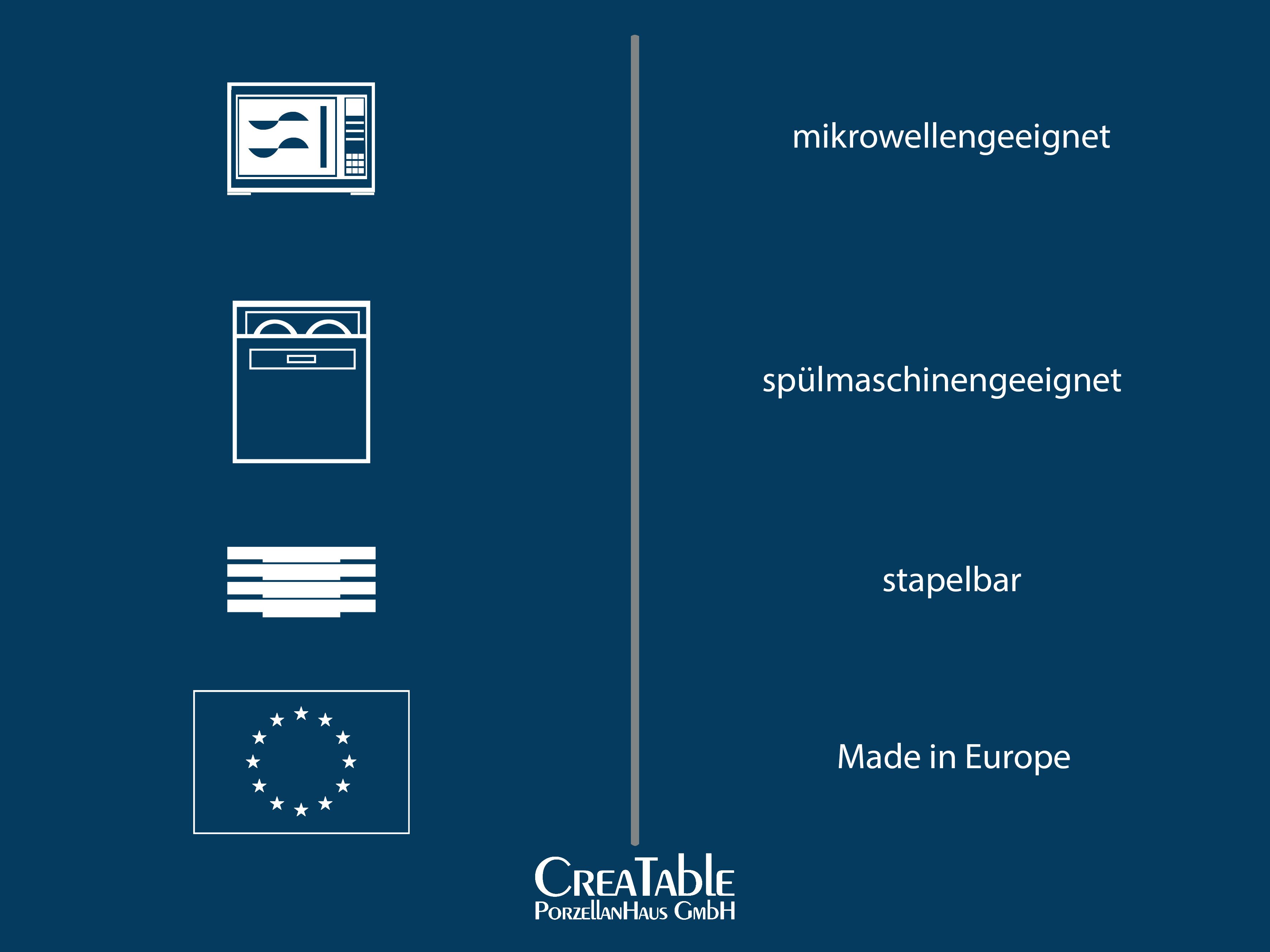 CreaTable Pastateller Gourmet, Pastateller 27 cm, 4-tlg, (4 St), Teller Set, Hochwertiges Design, Europäische Qualitätsproduktion