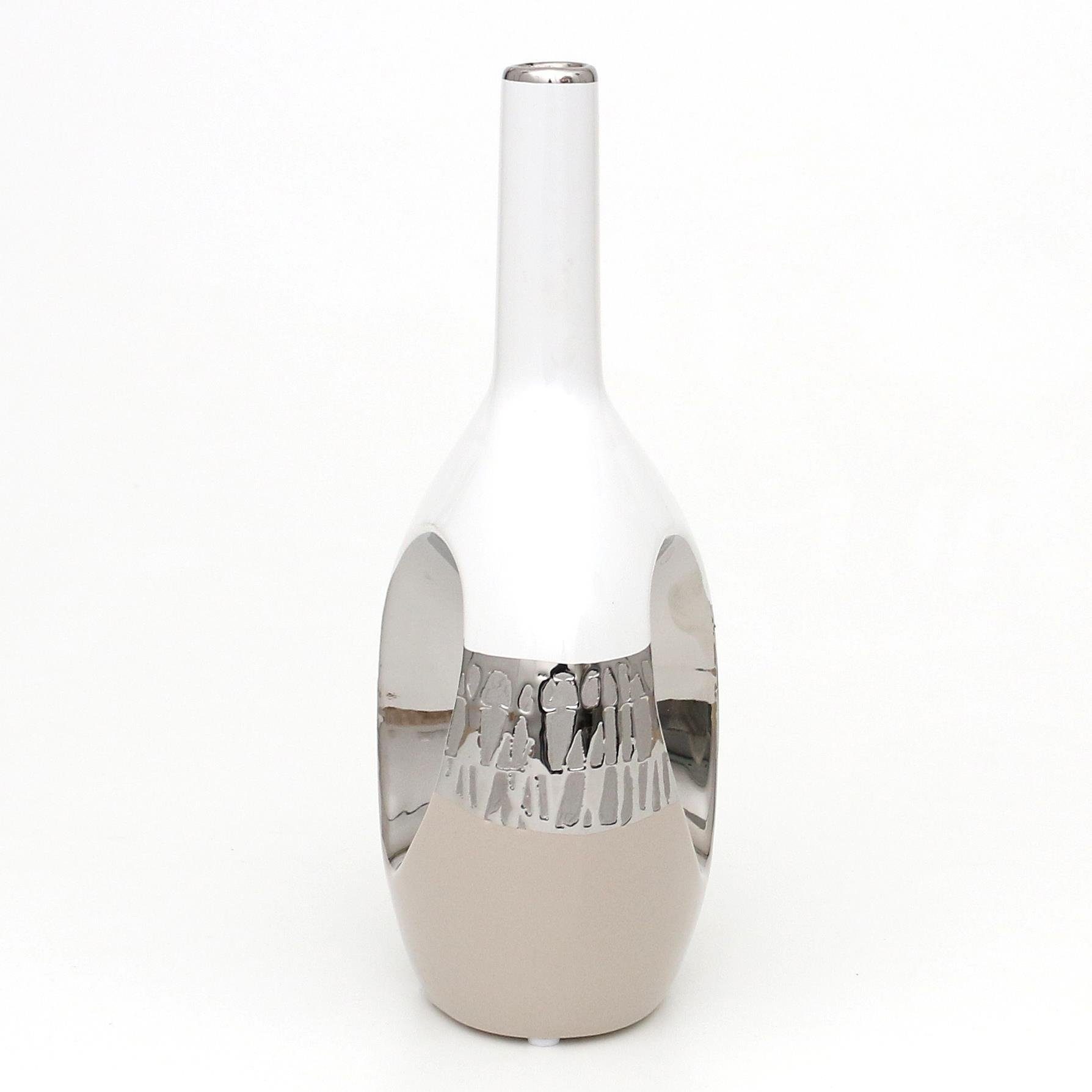 Designer St) Loch (1 Keramik Edle Vase, Vase 1 Deko oval Moderne mit Dekohelden24 Dekovase