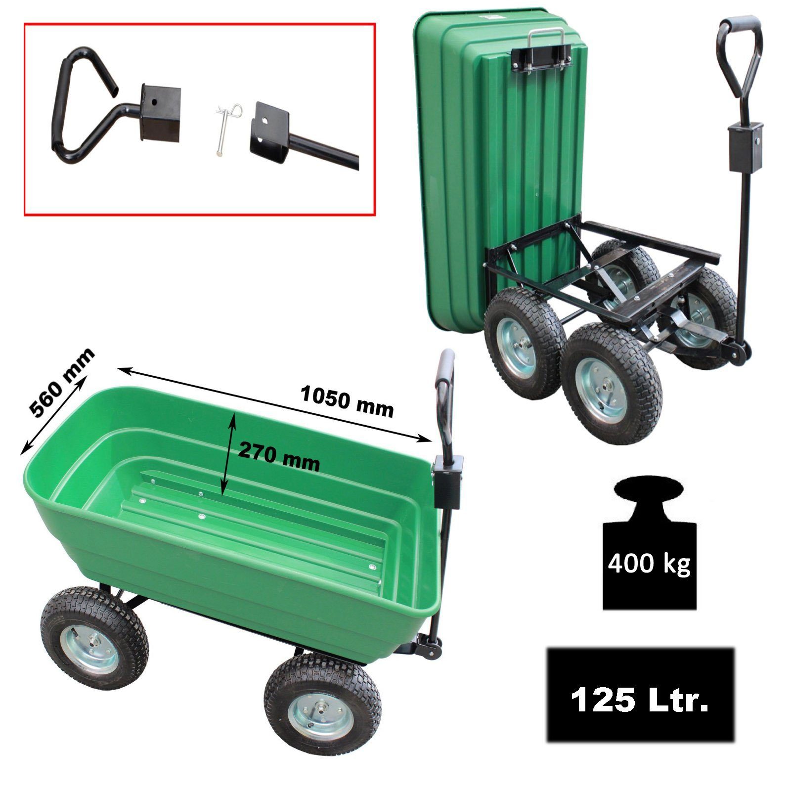 TRUTZHOLM Bollerwagen »Gartenwagen mit Kippfunktion 400 kg Bollerwagen