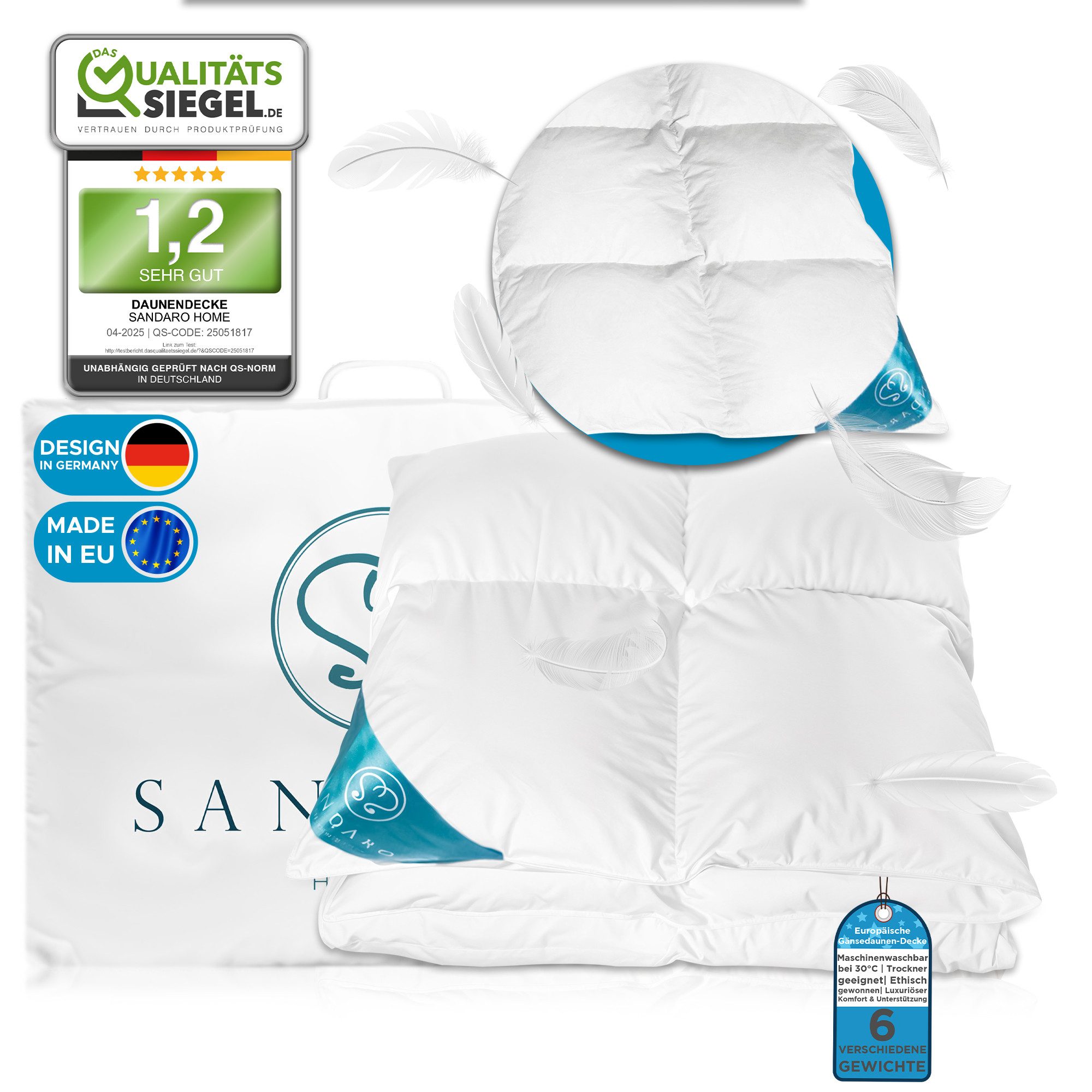 Sandaro Home Daunenbettdecke Bettdecke Daunendecke Gänsedaunen Decke 100% N günstig online kaufen