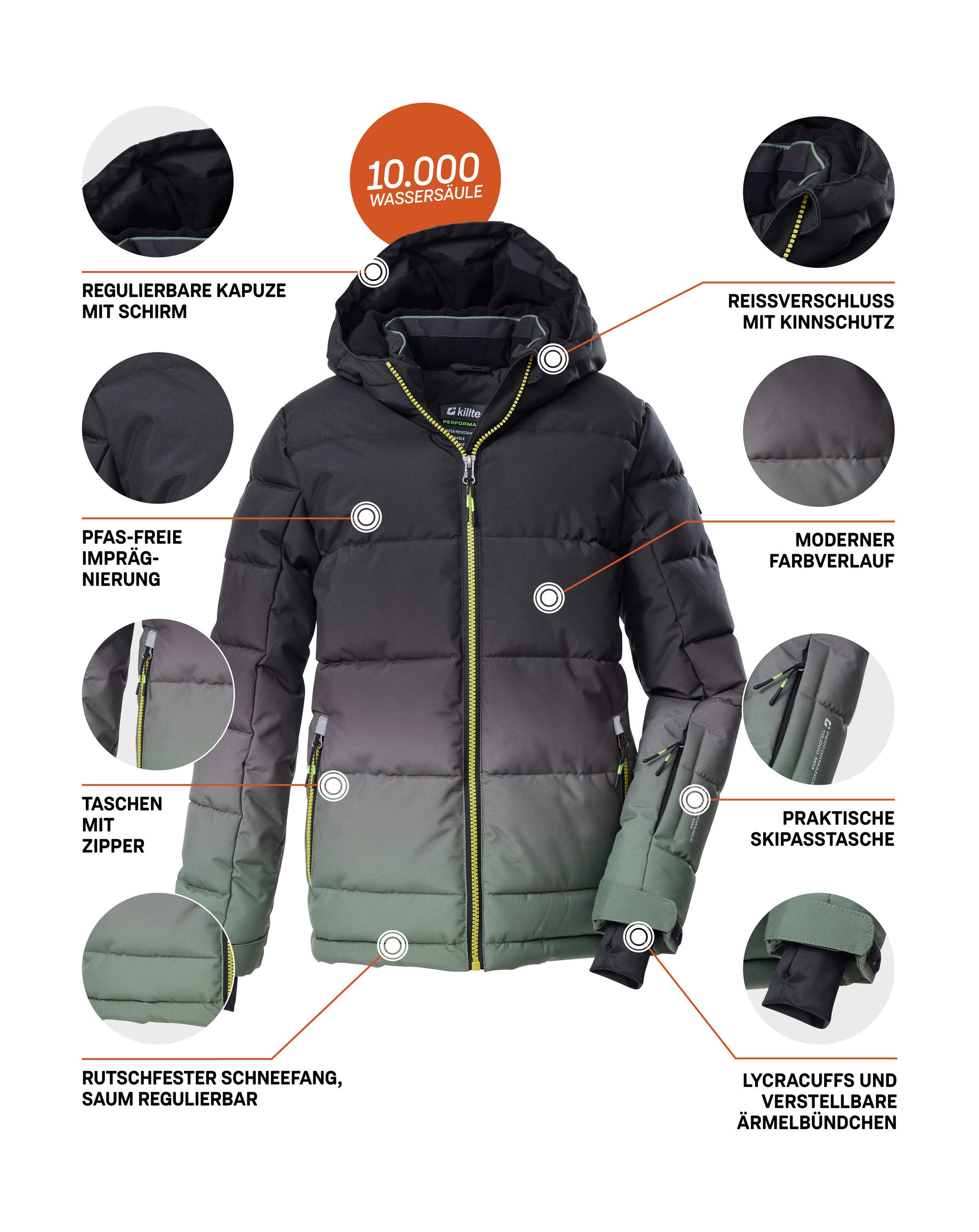 Killtec Skijacke KSW 382 BYS SKI QLTD JCKT Wasserabweisende, winddichte Winterjacke mit regulierbarer Kapuze