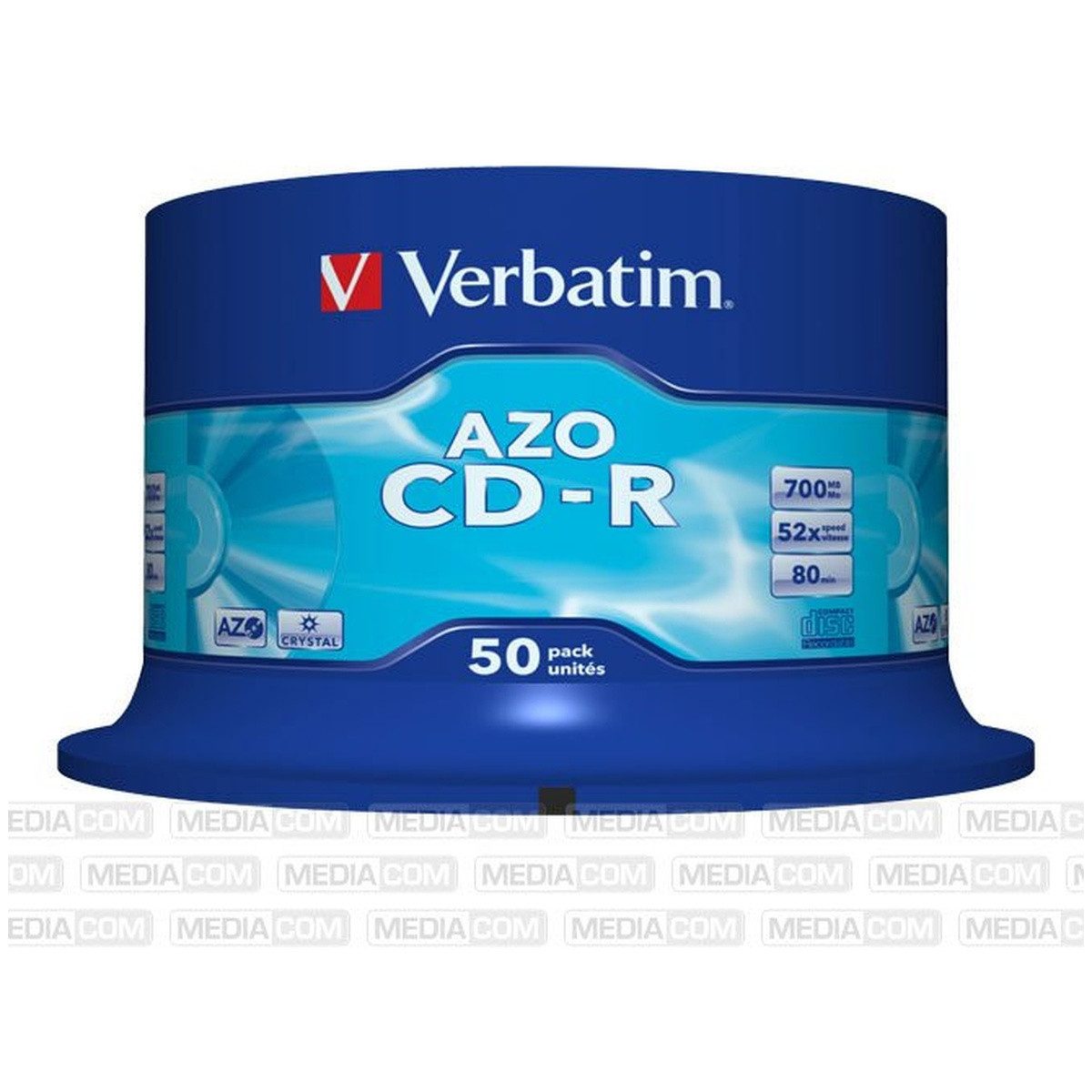 Verbatim CD-Rohling Verbatim CD-R 700MB 52x Cakebox 50er Crystal